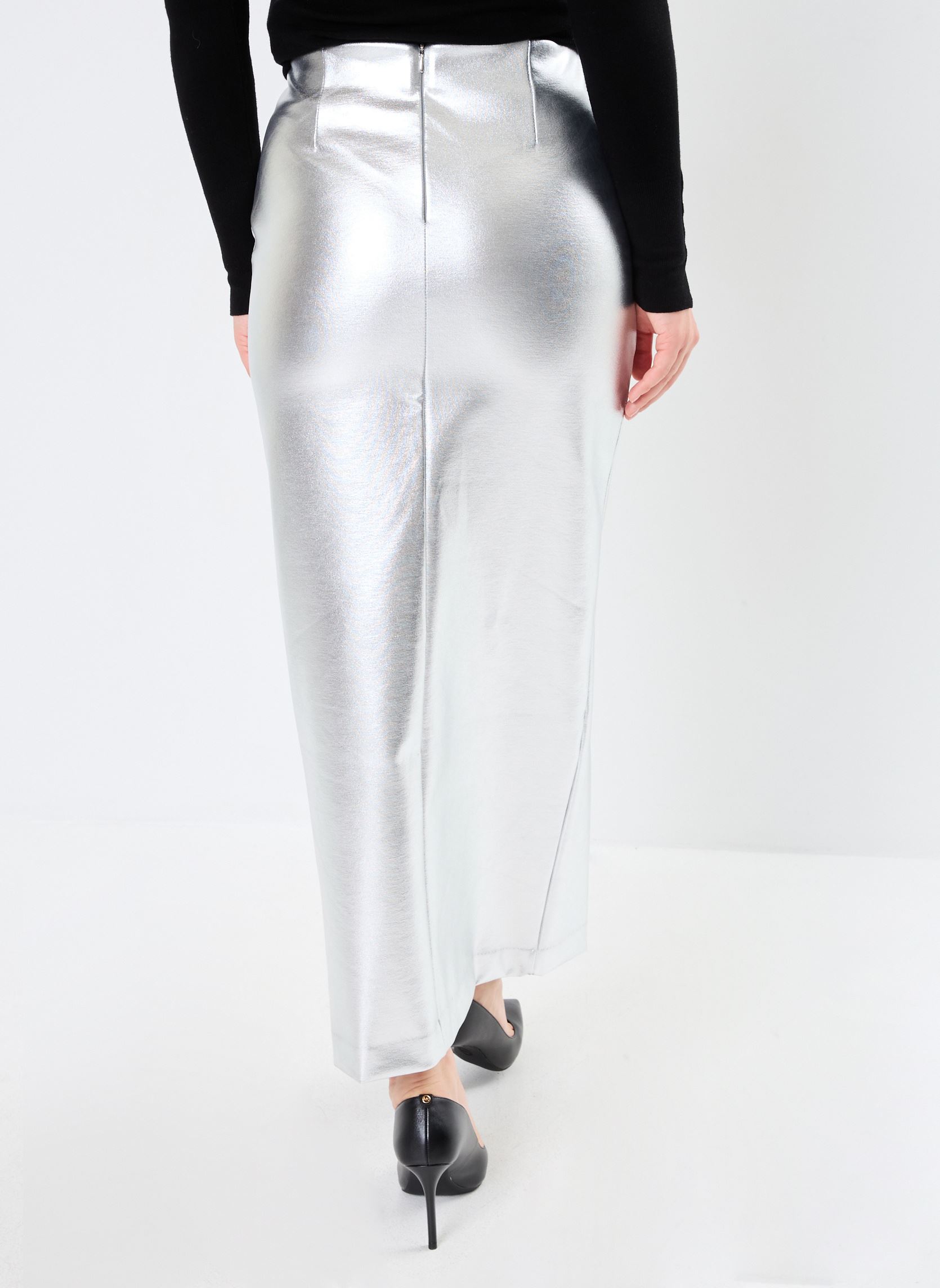 Jupes longues IHKATE METALLIC SK femme argent Ichi Jupes longues IHKATE METALLIC SK femme argent Silver