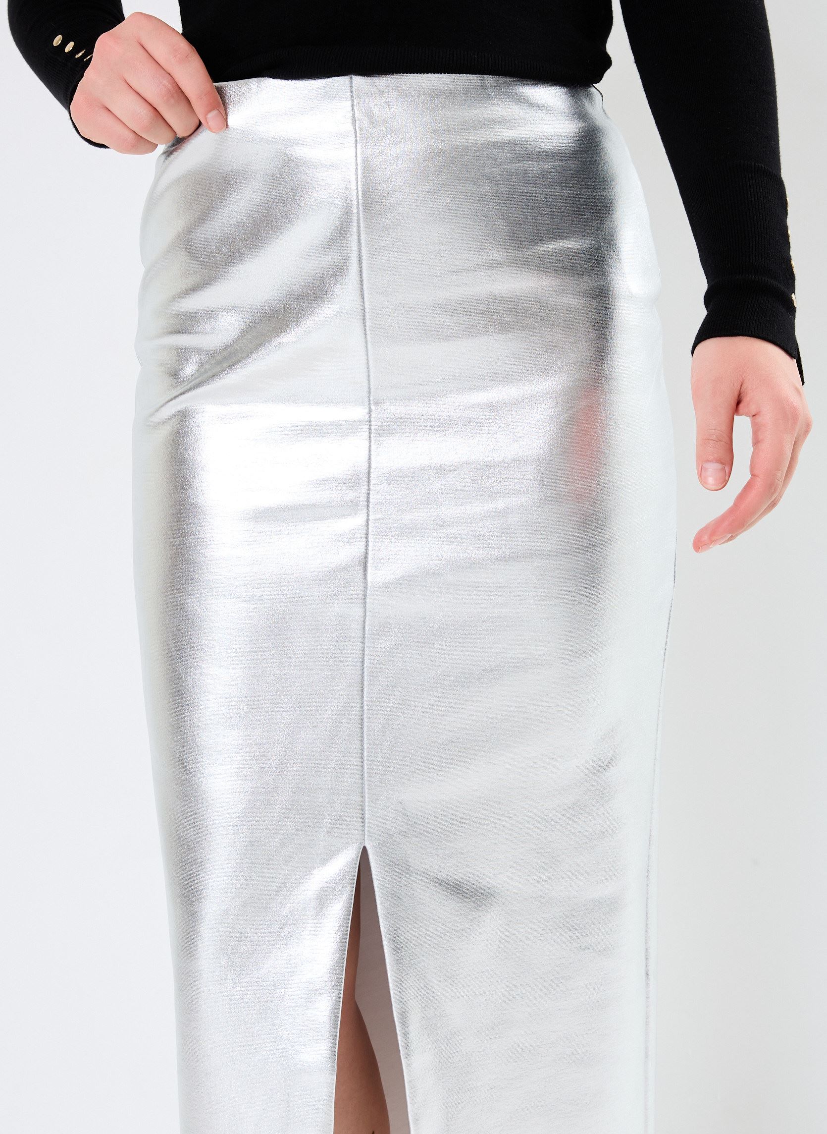 Jupes longues IHKATE METALLIC SK femme argent Ichi Jupes longues IHKATE METALLIC SK femme argent Silver