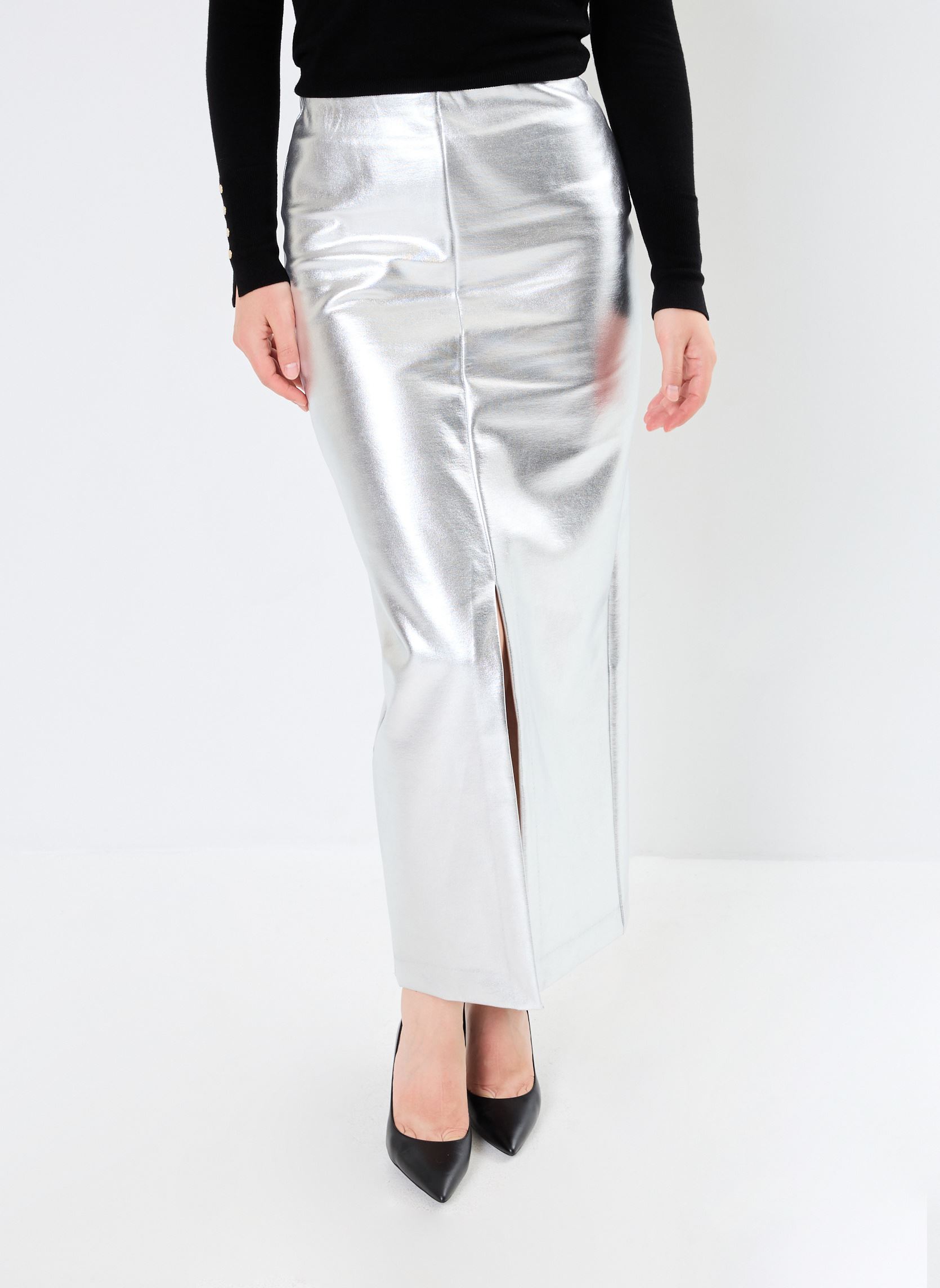 Jupes longues IHKATE METALLIC SK femme argent Ichi Jupes longues IHKATE METALLIC SK femme argent Silver