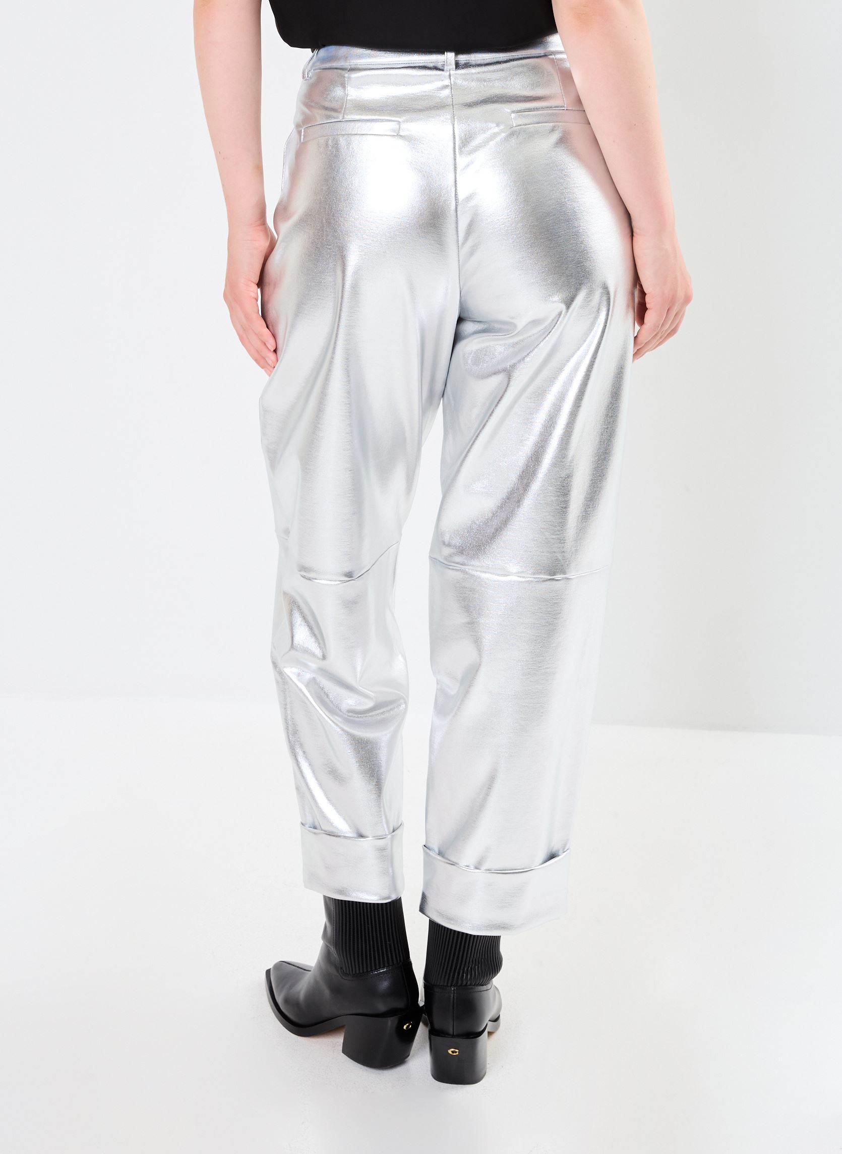 Pantalons larges IHKATE METALLIC PA femme argent Ichi Pantalons larges IHKATE METALLIC PA femme argent Silver