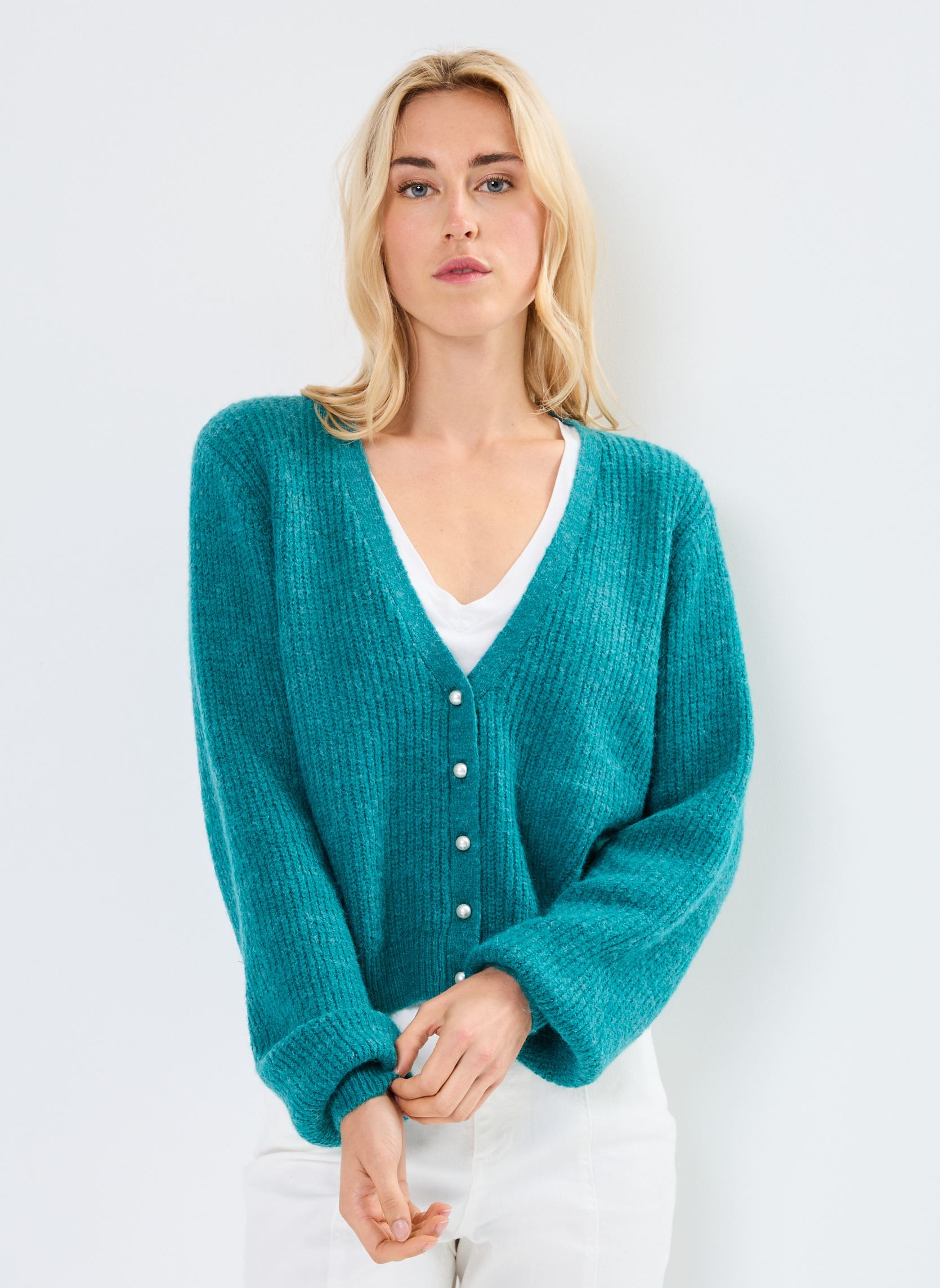 Gilets IHMARIN CA5 femme vert Ichi Gilets IHMARIN CA5 femme vert GREEN-BLUE SLATE