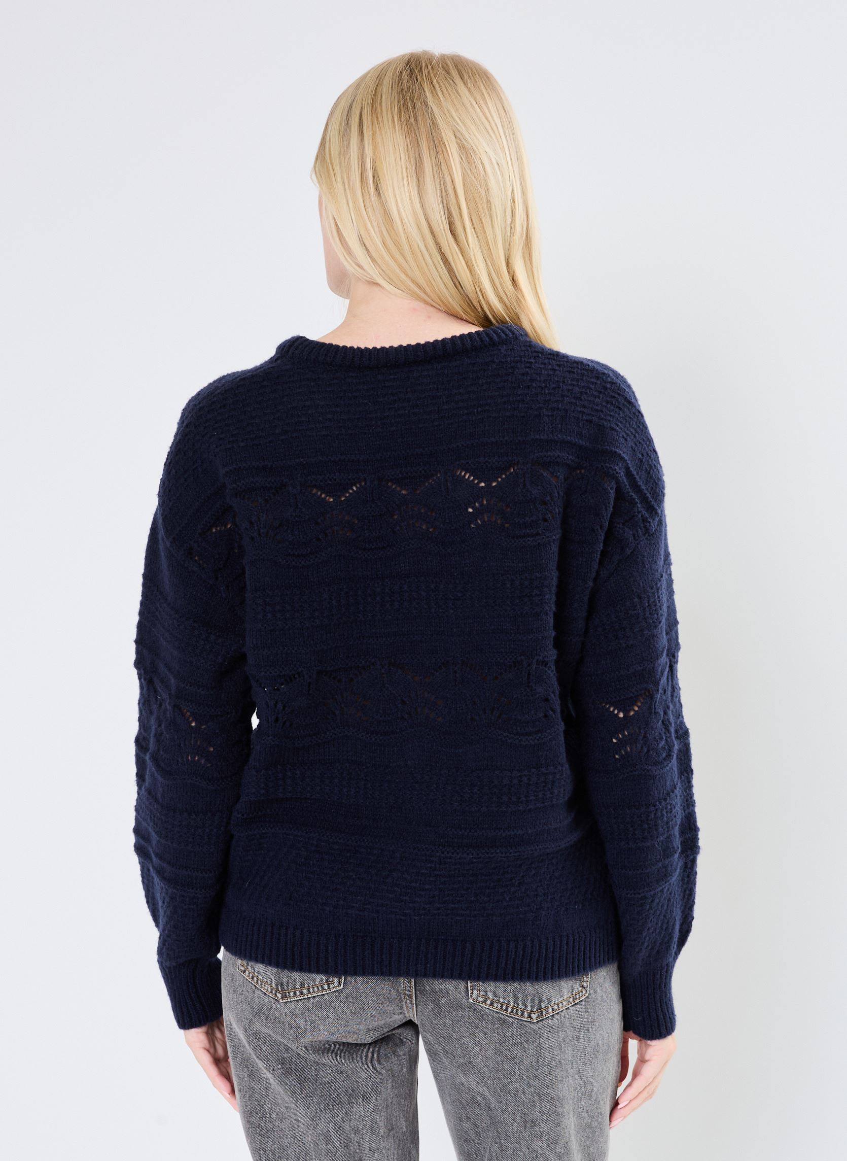 Pulls IHASTRA LS femme bleu Ichi Pulls IHASTRA LS femme bleu Total Eclipse Solid
