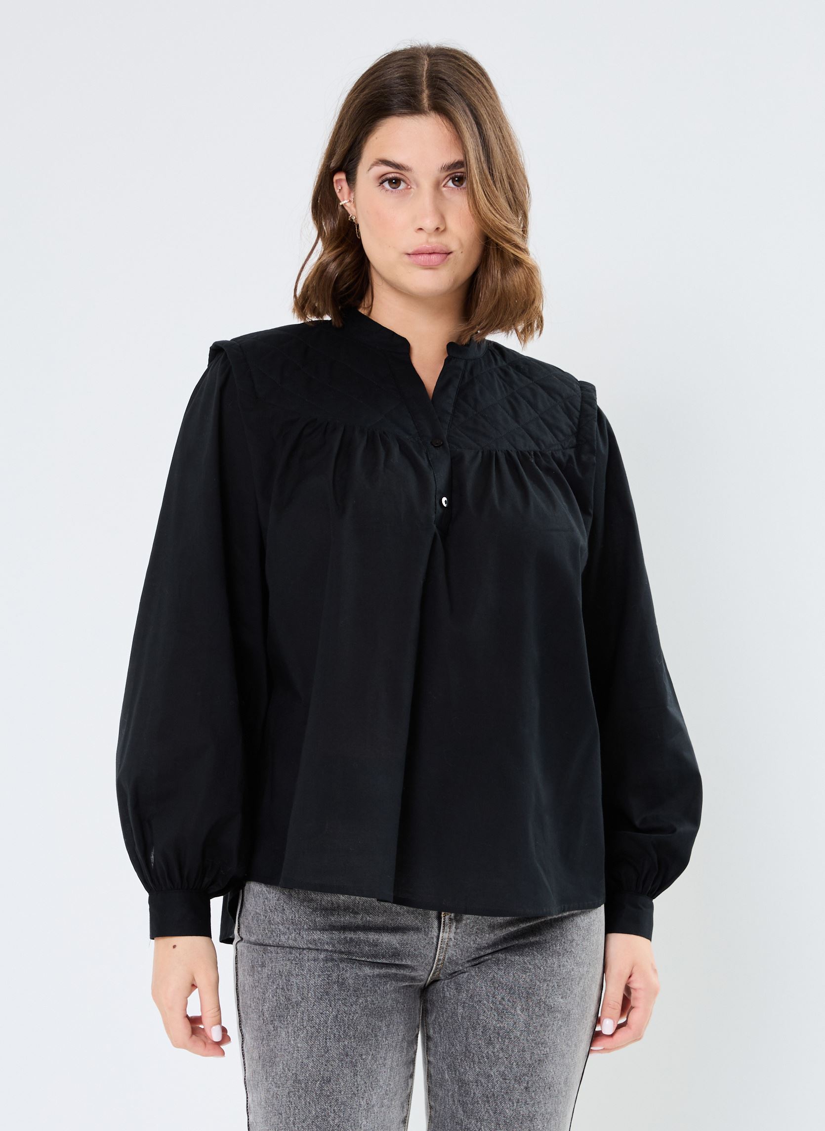 Lange mouw overhemden IHQUILTY LS dames zwart Ichi Lange mouw overhemden IHQUILTY LS dames zwart Black