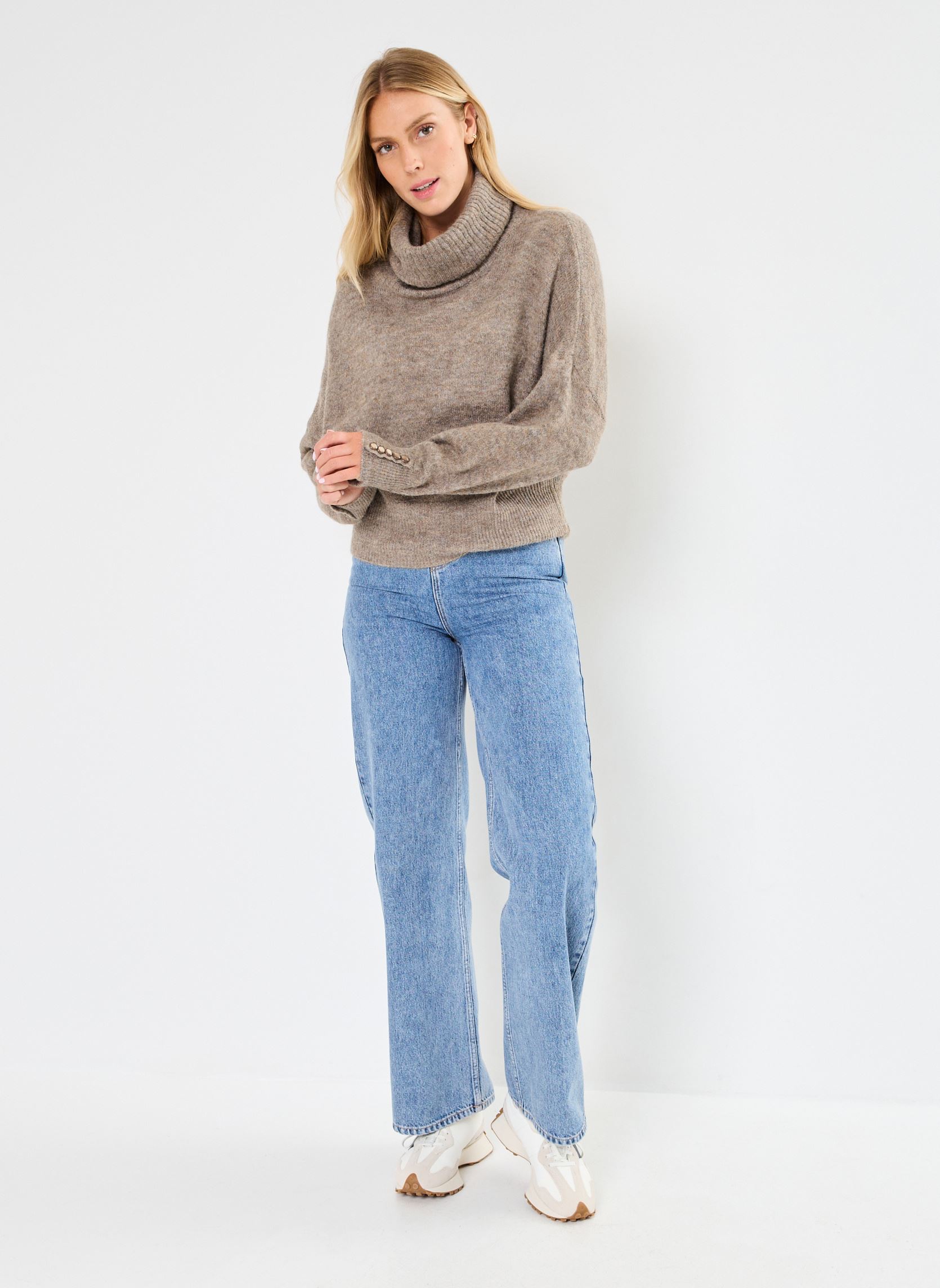 Pulls IHKAMARA RN2 femme marron Ichi Pulls IHKAMARA RN2 femme marron FUNGI