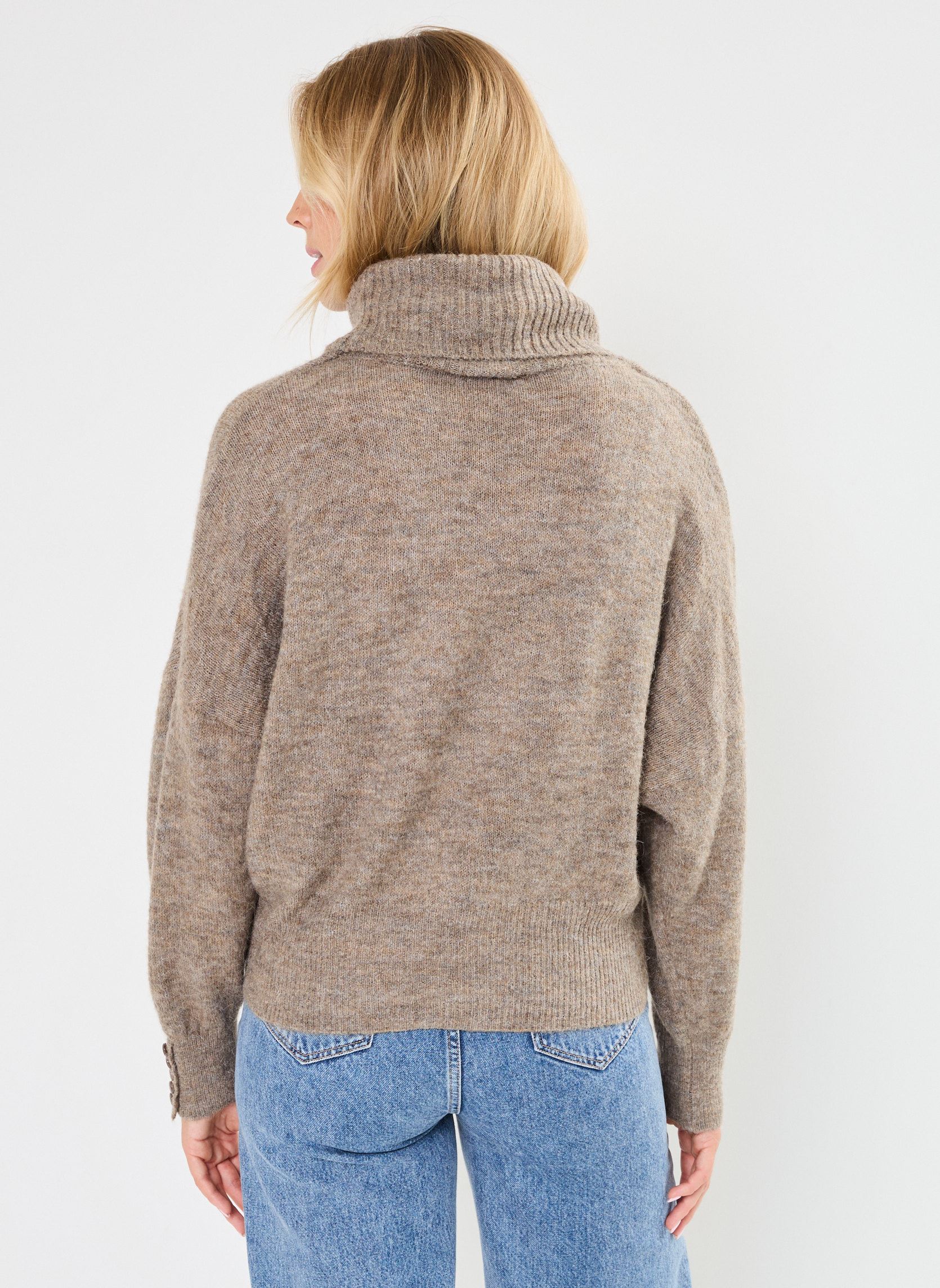 Pulls IHKAMARA RN2 femme marron Ichi Pulls IHKAMARA RN2 femme marron FUNGI