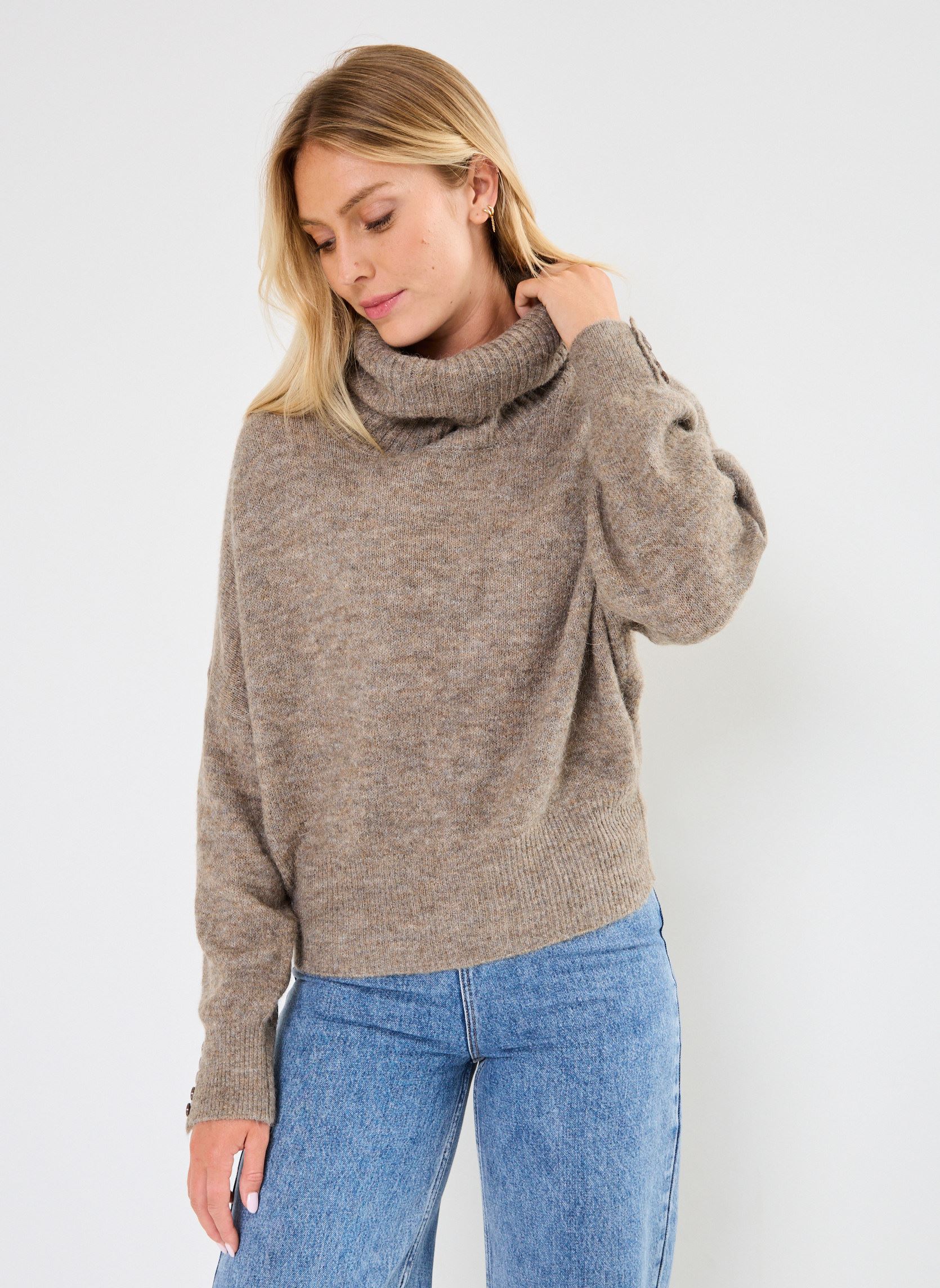Pulls IHKAMARA RN2 femme marron Ichi Pulls IHKAMARA RN2 femme marron FUNGI