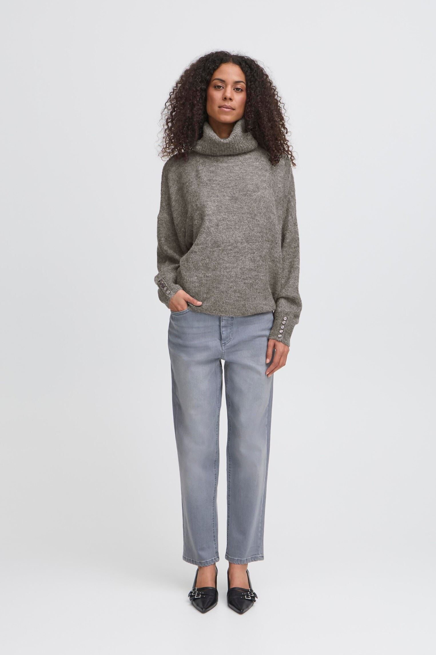 Pulls IHKAMARA RN2 femme gris Ichi Pulls IHKAMARA RN2 femme gris DARK GREY MELANGE