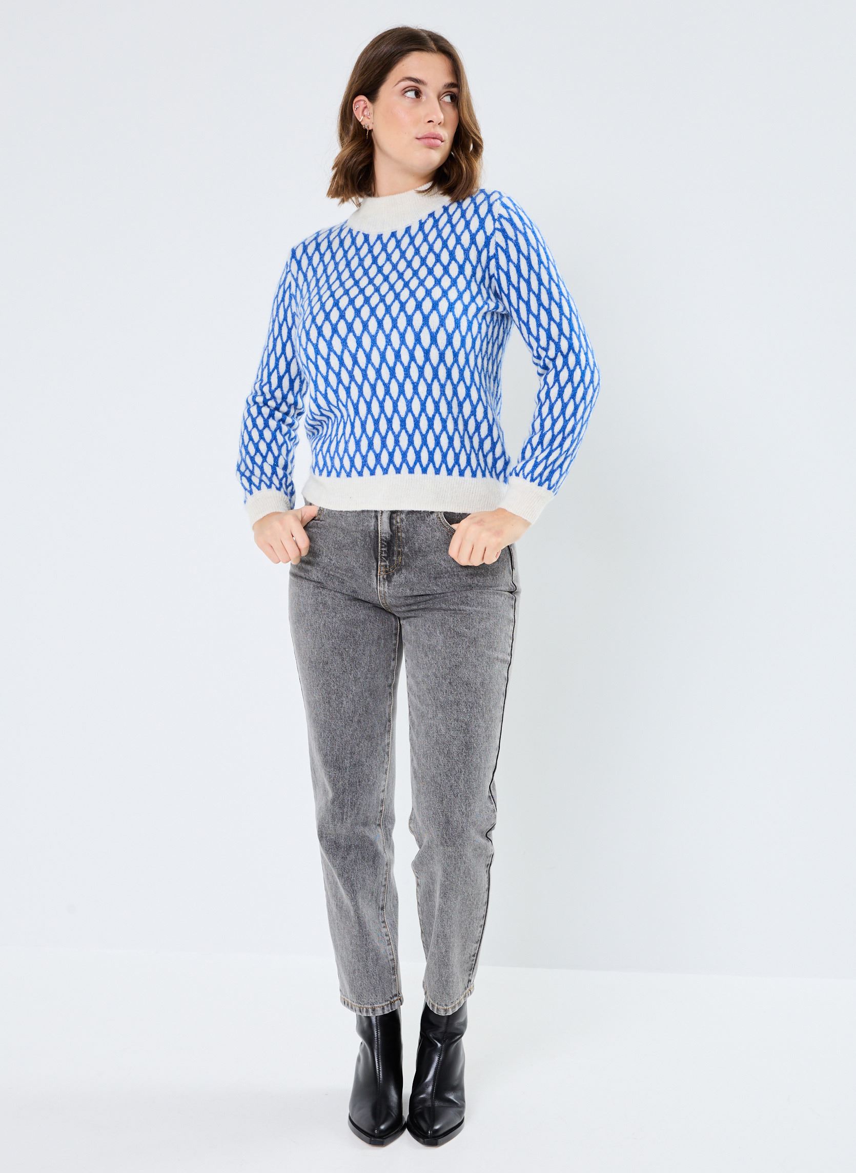 Pulls IHKAMARA LS14 femme bleu Ichi Pulls IHKAMARA LS14 femme bleu STRONG BLUE
