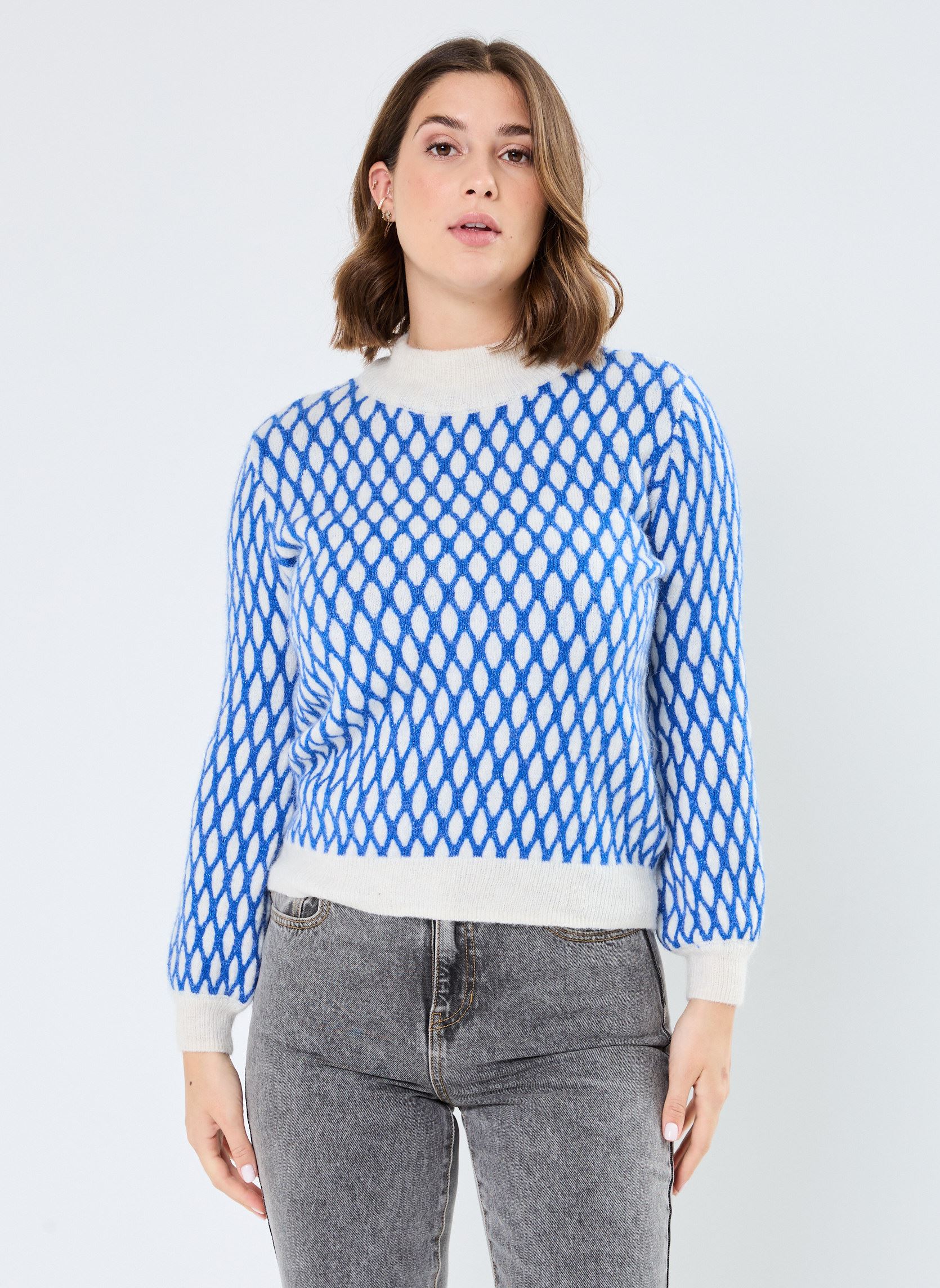 Pulls IHKAMARA LS14 femme bleu Ichi Pulls IHKAMARA LS14 femme bleu STRONG BLUE