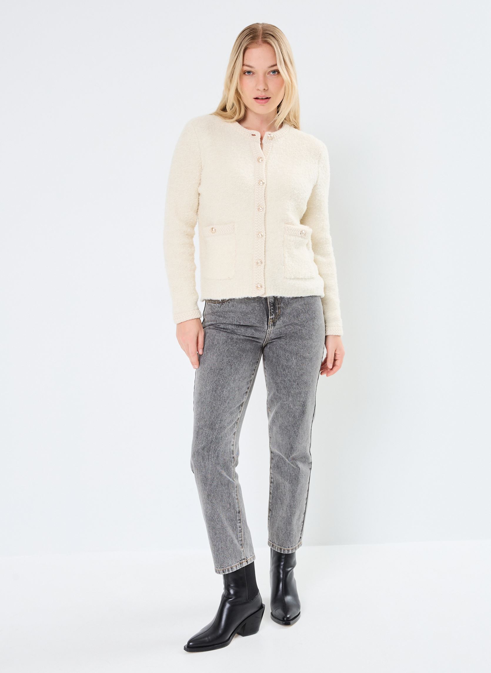 Gilets IHVALMAI CA femme blanc Ichi Gilets IHVALMAI CA femme blanc Birch