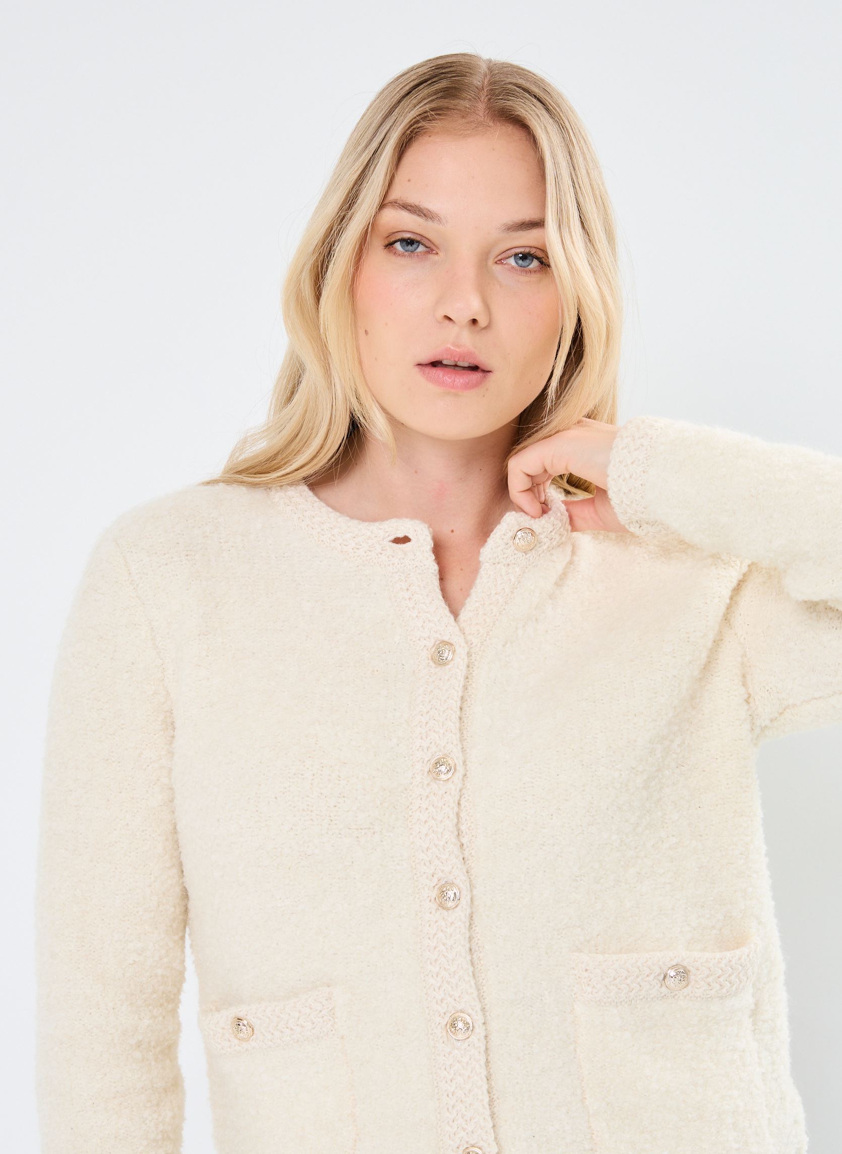 Gilets IHVALMAI CA femme blanc Ichi Gilets IHVALMAI CA femme blanc Birch