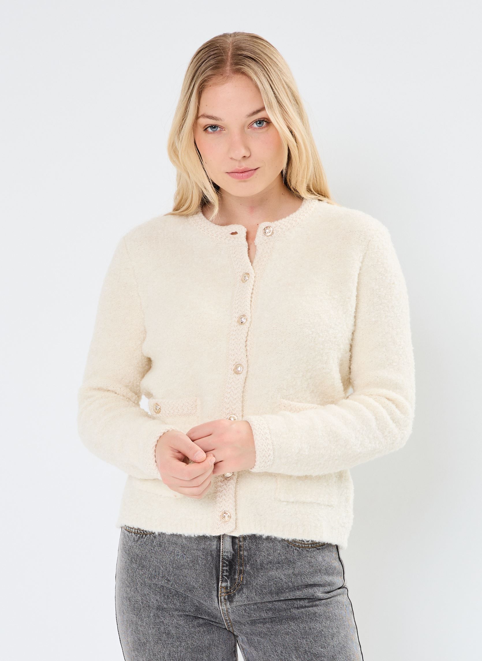 Gilets IHVALMAI CA femme blanc Ichi Gilets IHVALMAI CA femme blanc Birch