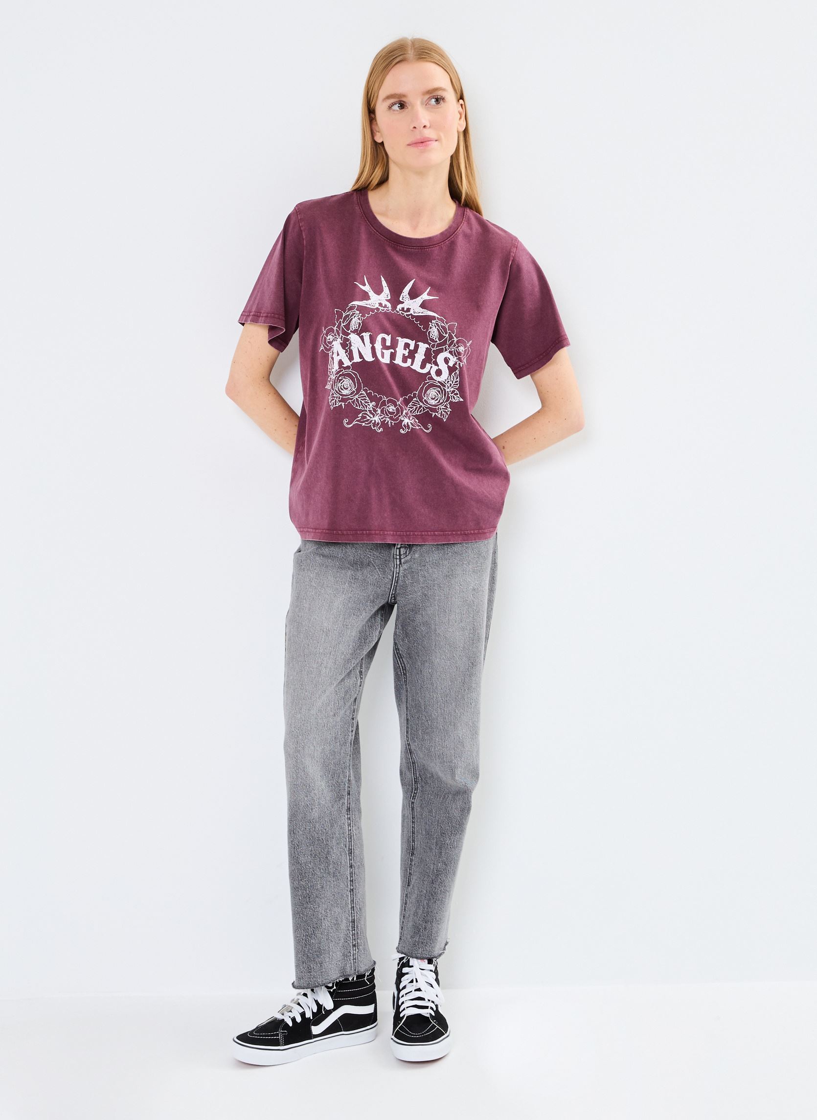 Kurzarm-T-Shirts IHNARINI SS damen bordeaux Ichi Kurzarm-T-Shirts IHNARINI SS damen bordeaux PORT ROYALE