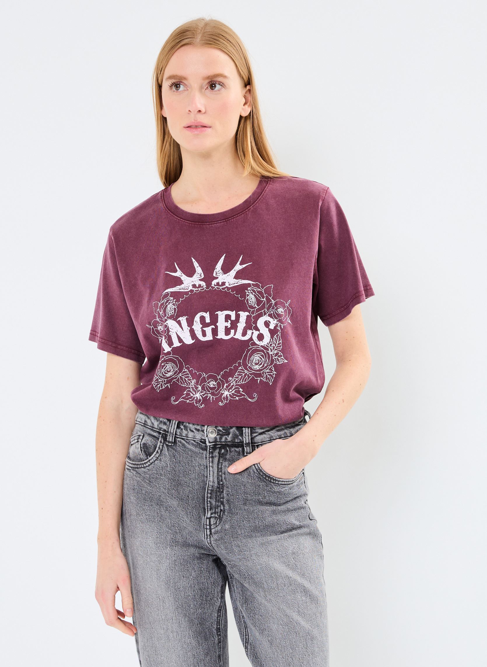 Kurzarm-T-Shirts IHNARINI SS damen bordeaux Ichi Kurzarm-T-Shirts IHNARINI SS damen bordeaux PORT ROYALE