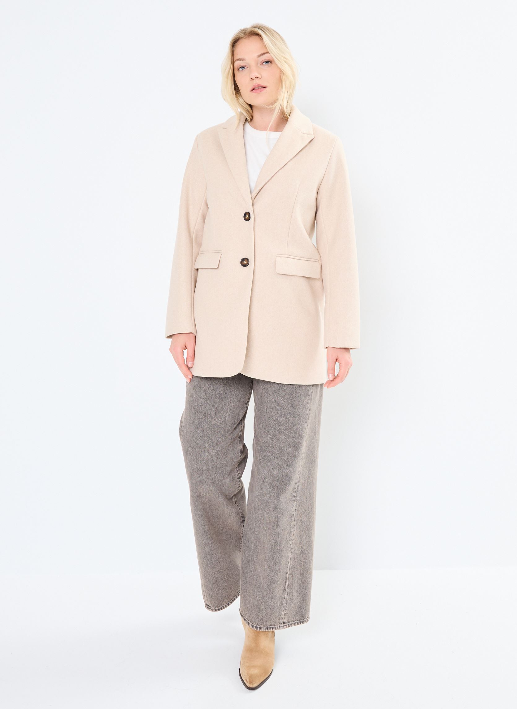 Blazer BYCILIA BLAZER - dames beige B-Young Blazer BYCILIA BLAZER - dames beige Humus Melange