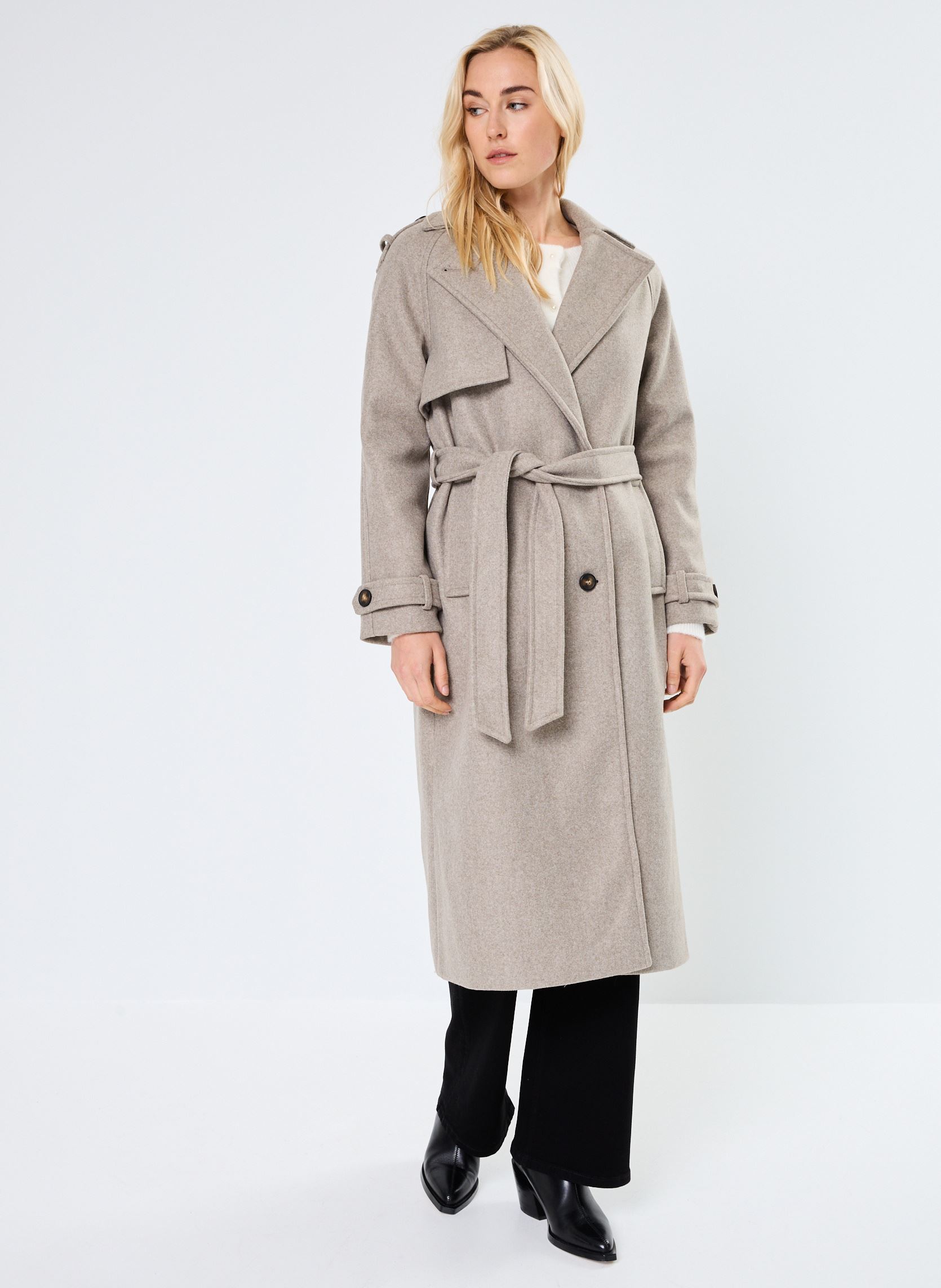 Manteaux BYCILIA TRENCH COAT - femme beige B-Young Manteaux BYCILIA TRENCH COAT - femme beige Sepia Tint Melange