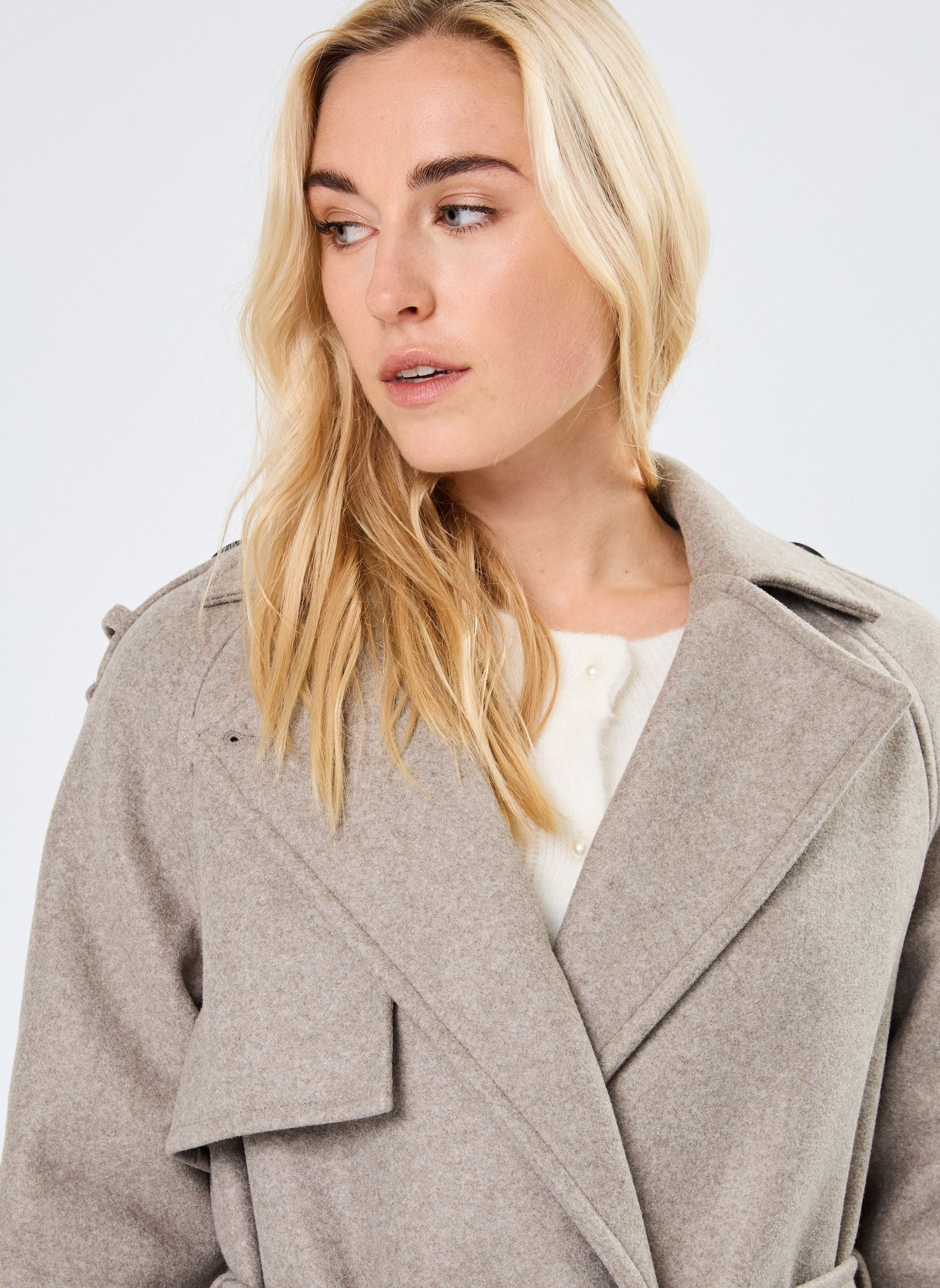 Manteaux BYCILIA TRENCH COAT - femme beige B-Young Manteaux BYCILIA TRENCH COAT - femme beige Sepia Tint Melange