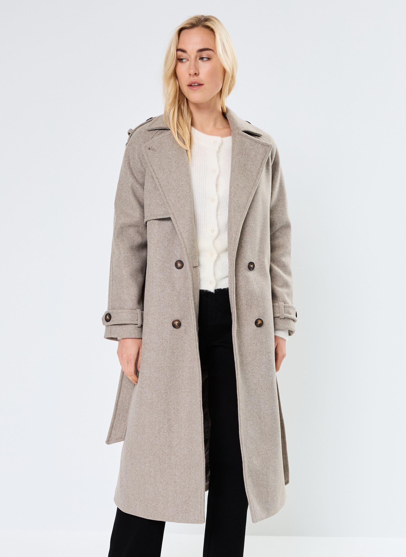 Manteaux BYCILIA TRENCH COAT - femme beige B-Young Manteaux BYCILIA TRENCH COAT - femme beige Sepia Tint Melange