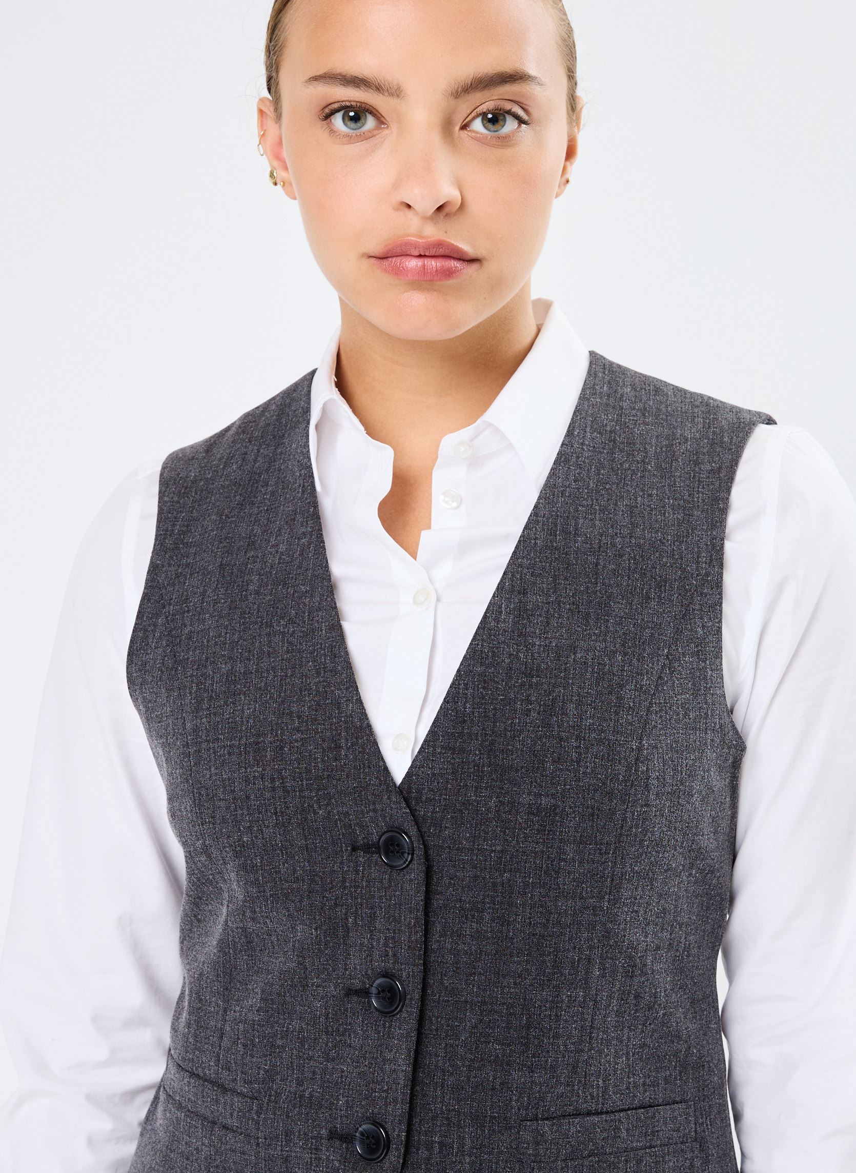 Gilets BYDANTA WAISTCOAT 3 - femme noir B-Young Gilets BYDANTA WAISTCOAT 3 - femme noir BLACK MELANGE