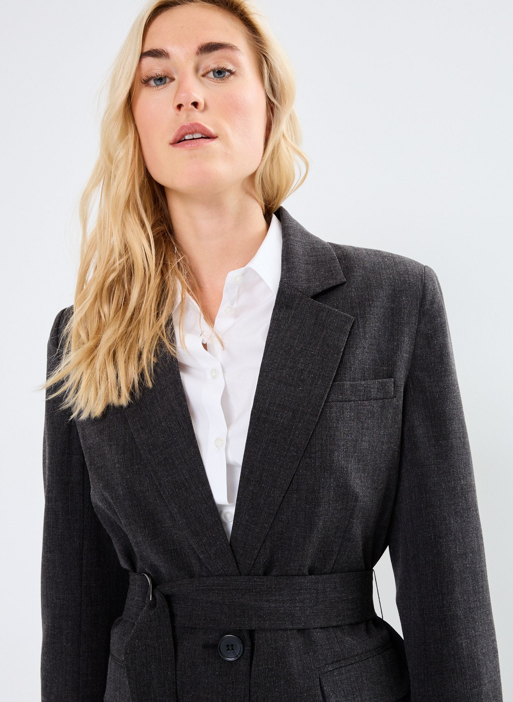 Blazer BYDANTA BELT BLAZER - damen schwarz B-Young Blazer BYDANTA BELT BLAZER - damen schwarz Black Melange