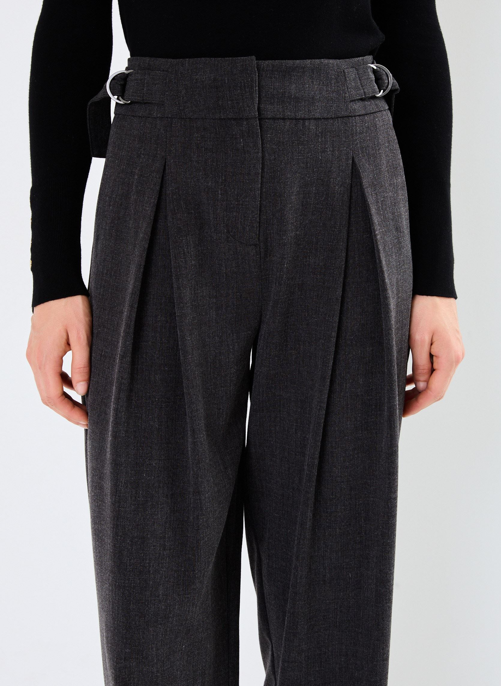 Pantalones rectos BYDANTA DART PANTS - mujer negro B-Young Pantalones rectos BYDANTA DART PANTS - mujer negro Black Melange