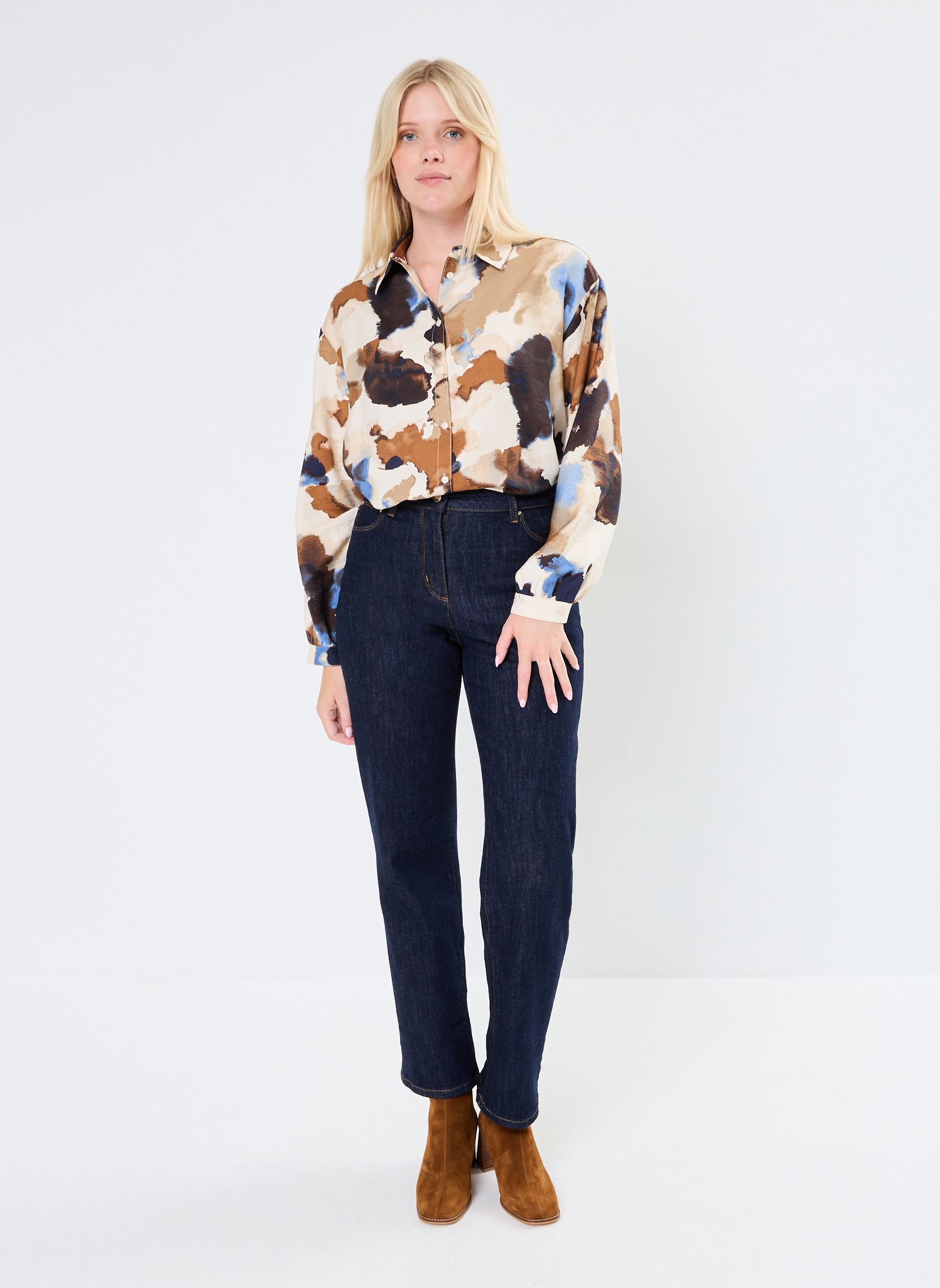 Chemises manches longues BYIHAMMA AOP SHIRT - femme multicolore B-Young Chemises manches longues BYIHAMMA AOP SHIRT - femme multicolore Birch Watercolor Mix