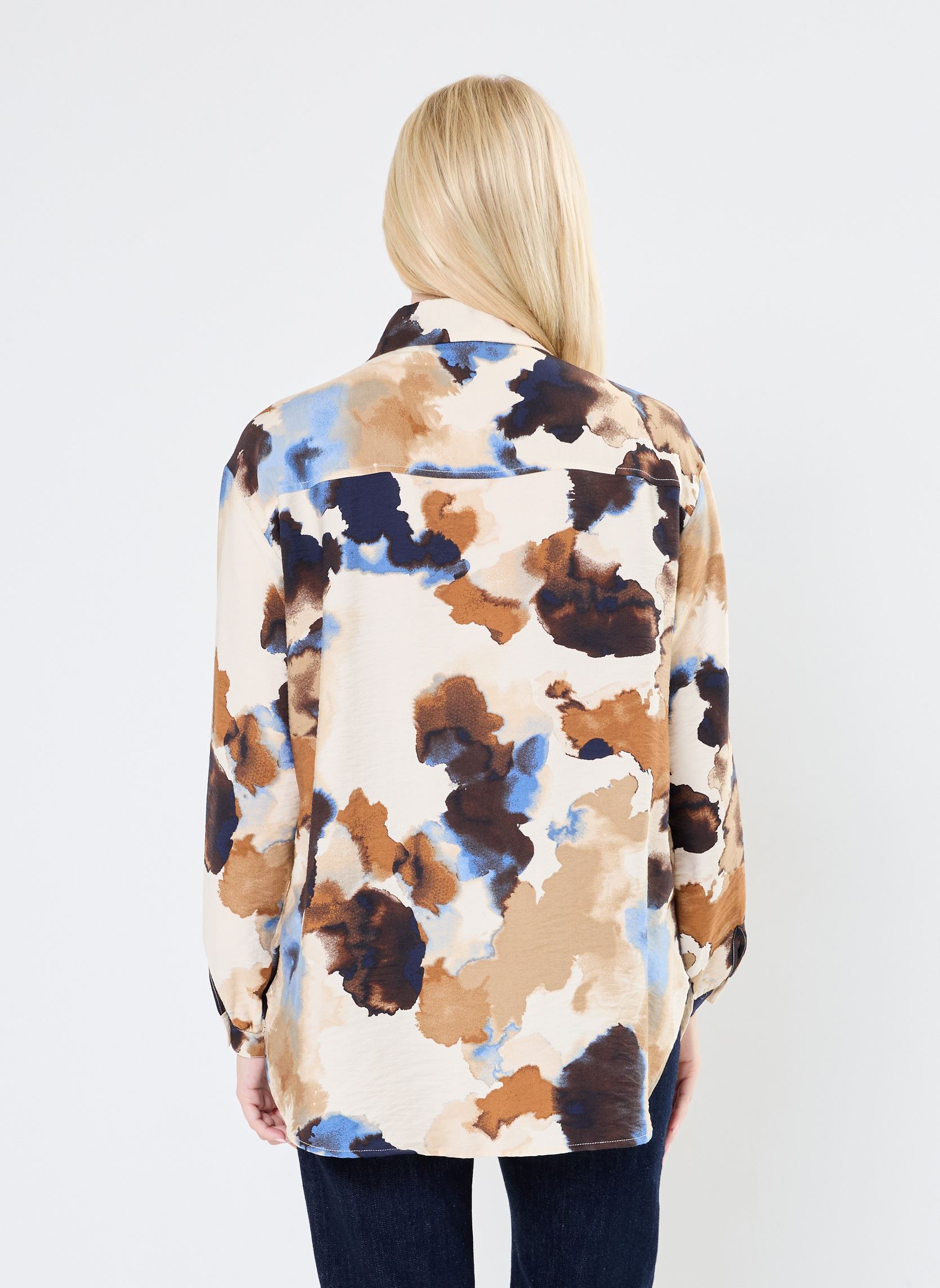 Chemises manches longues BYIHAMMA AOP SHIRT - femme multicolore B-Young Chemises manches longues BYIHAMMA AOP SHIRT - femme multicolore Birch Watercolor Mix