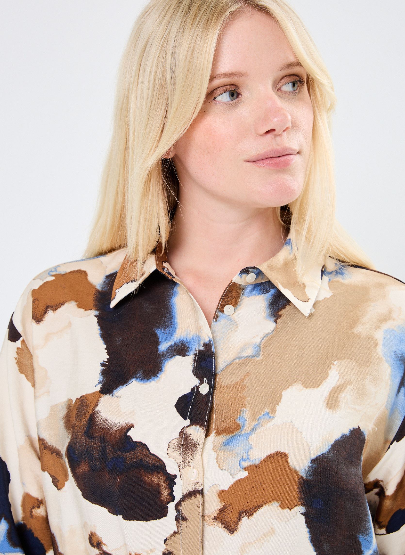 Chemises manches longues BYIHAMMA AOP SHIRT - femme multicolore B-Young Chemises manches longues BYIHAMMA AOP SHIRT - femme multicolore Birch Watercolor Mix