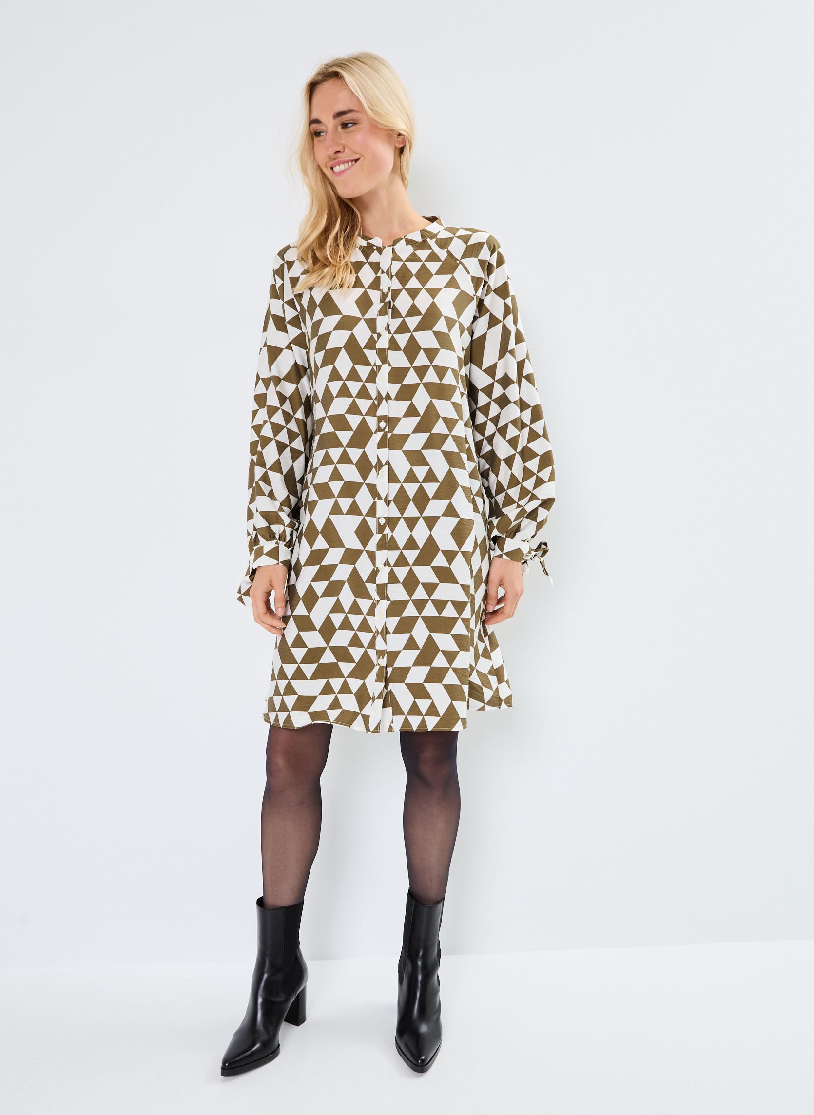 Vestidos BYIBINE SHIRT DRESS - mujer verde B-Young Vestidos BYIBINE SHIRT DRESS - mujer verde Military Olive Mix