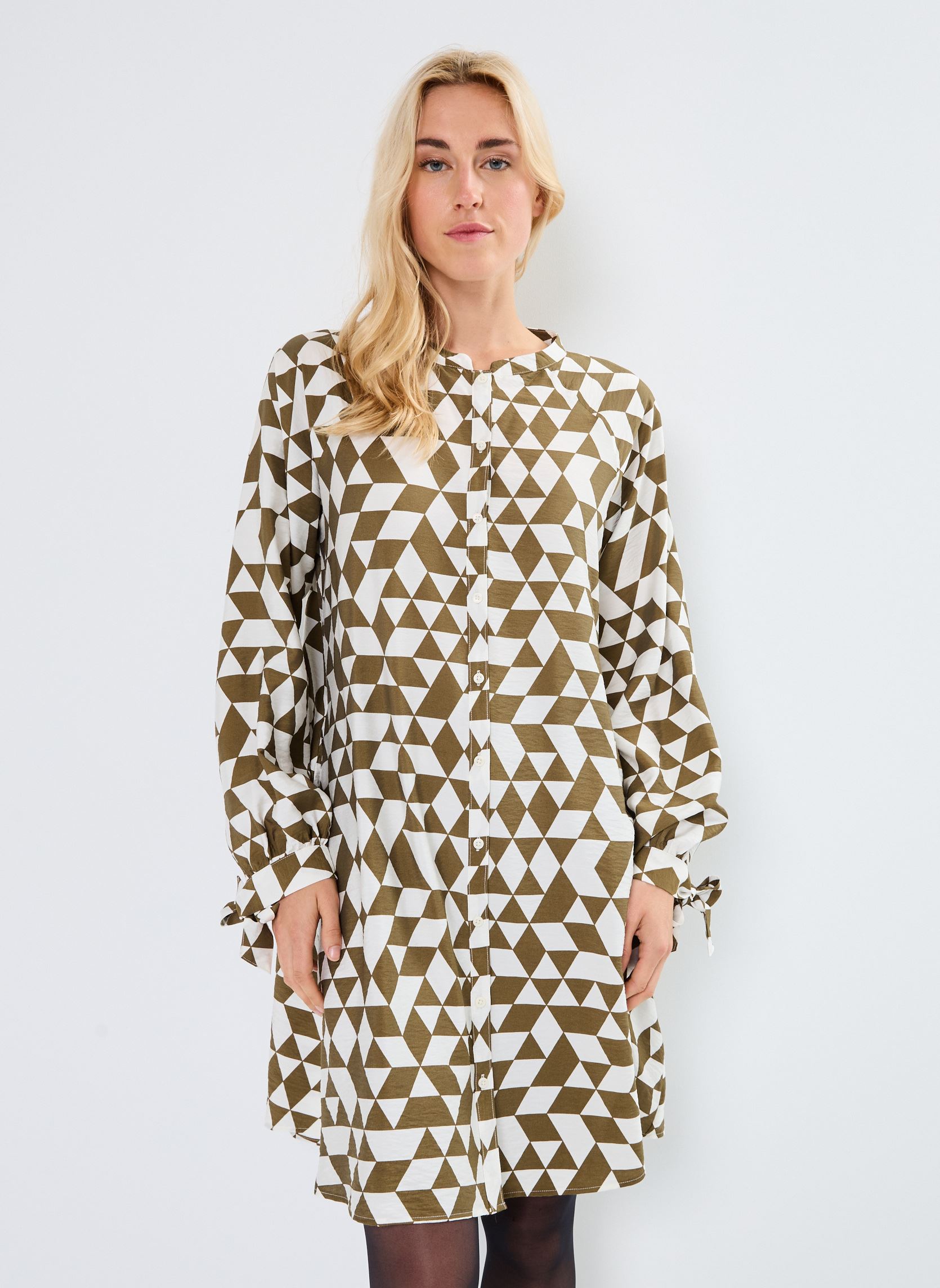 Vestidos BYIBINE SHIRT DRESS - mujer verde B-Young Vestidos BYIBINE SHIRT DRESS - mujer verde Military Olive Mix