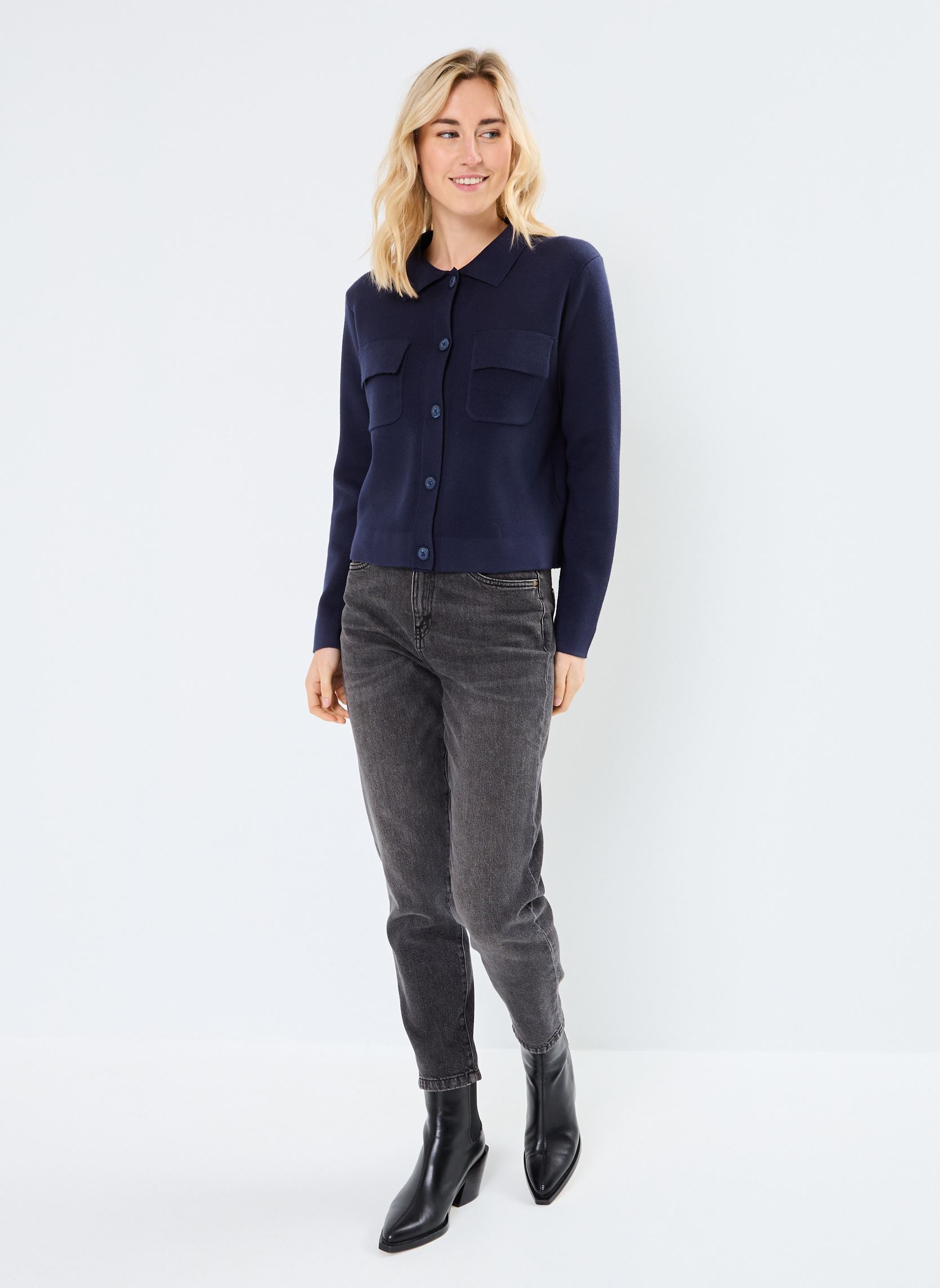 Gilets BYOTARI CARDIGAN - femme bleu B-Young Gilets BYOTARI CARDIGAN - femme bleu Navy Blazer