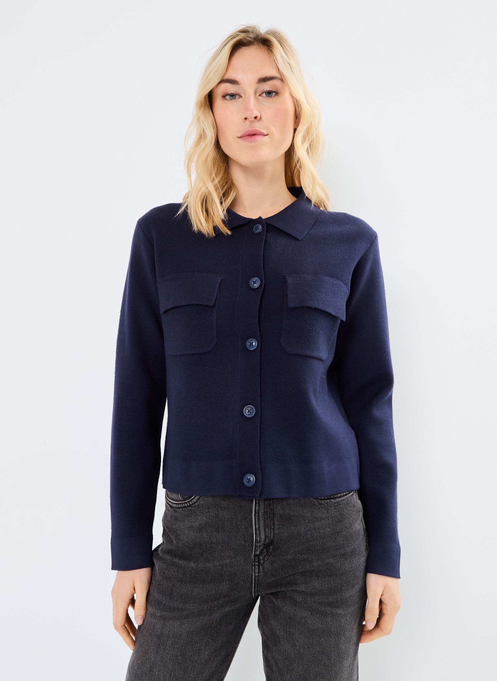 Gilets BYOTARI CARDIGAN - femme bleu B-Young Gilets BYOTARI CARDIGAN - femme bleu Navy Blazer