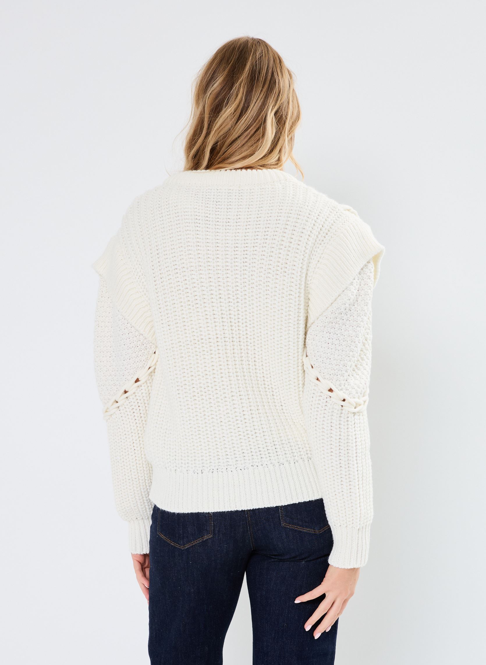 Truien BYOMEGA JUMPER - dames wit B-Young Truien BYOMEGA JUMPER - dames wit Marshmallow