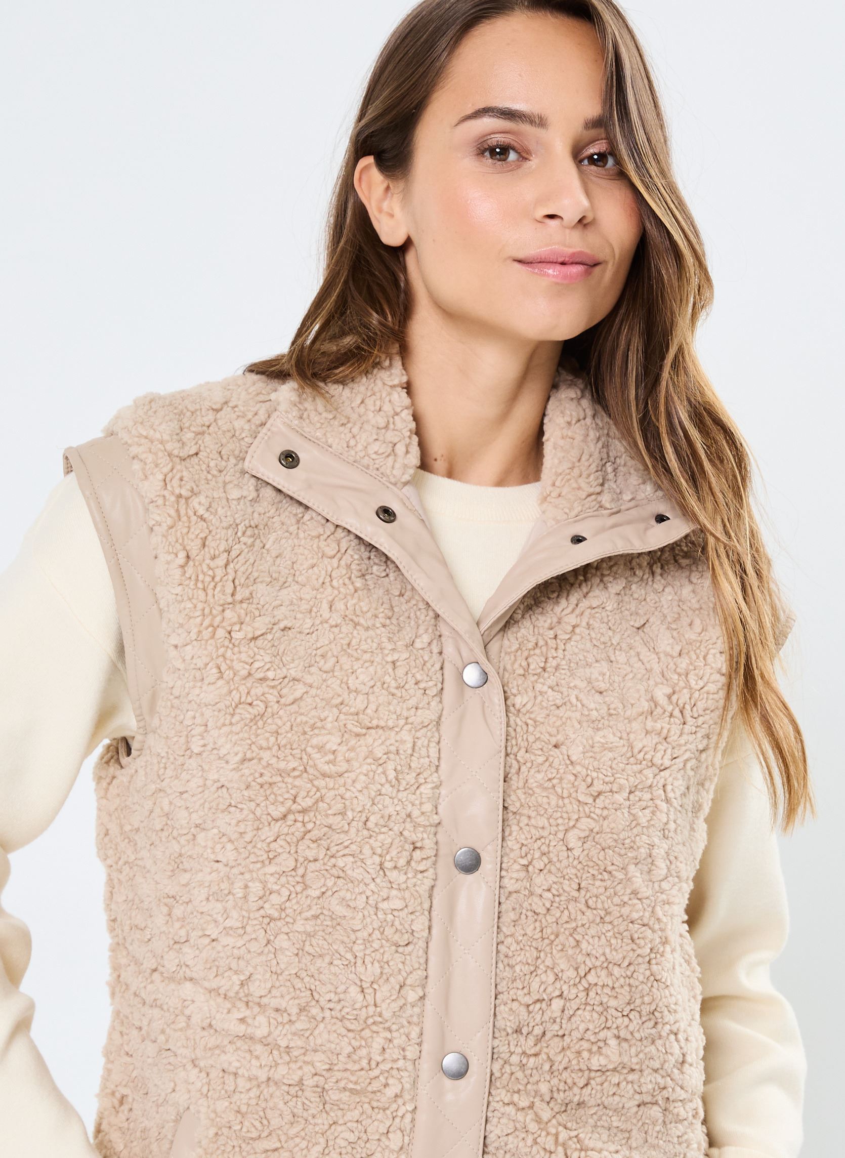 Chalecos BYANAMAJ WAISTCOAT - mujer beige B-Young Chalecos BYANAMAJ WAISTCOAT - mujer beige HUMUS