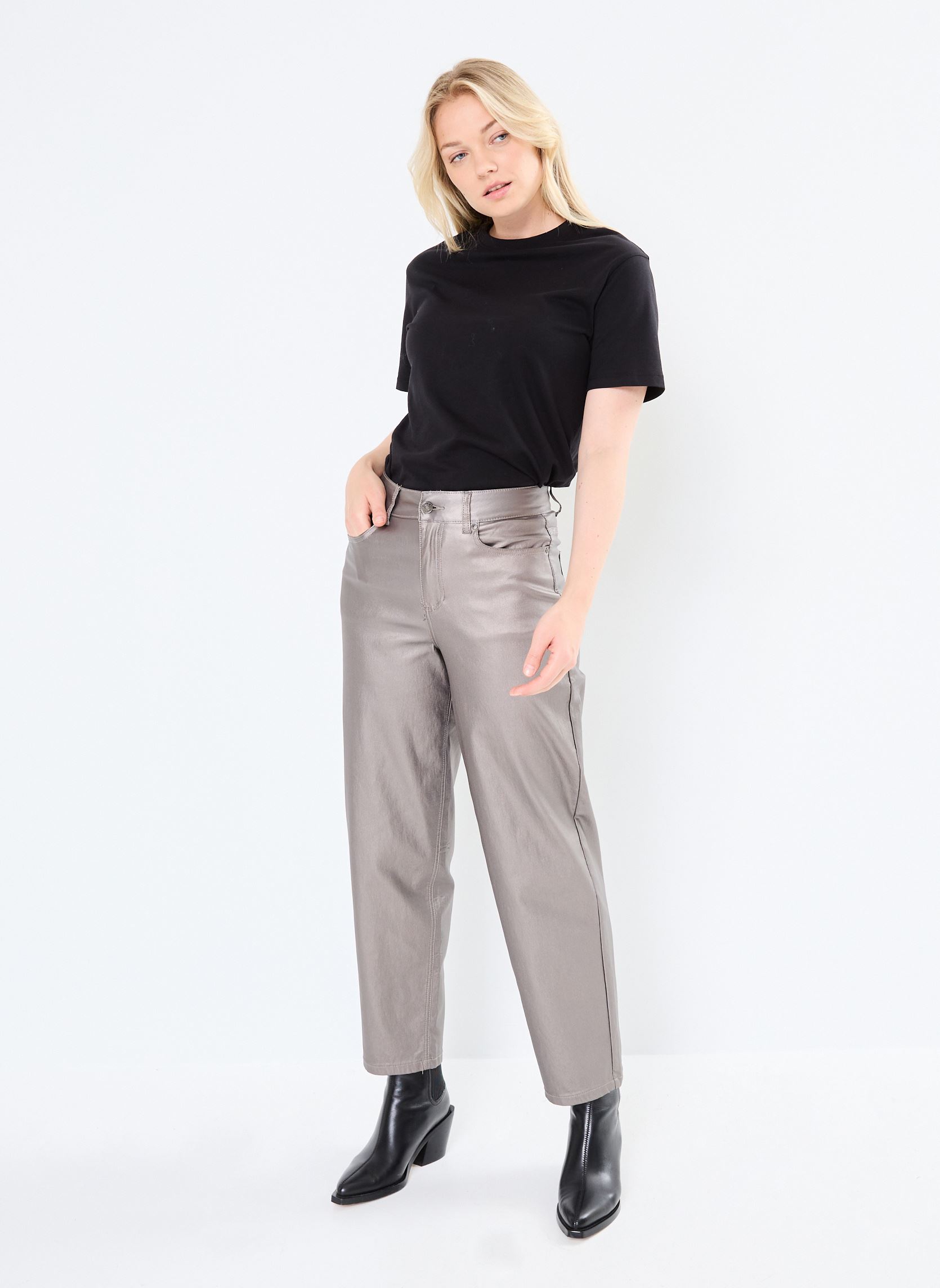 Pantaloni larghi BYKIKO CURVED PANTS - donna rosa B-Young Pantaloni larghi BYKIKO CURVED PANTS - donna rosa Rose Metal