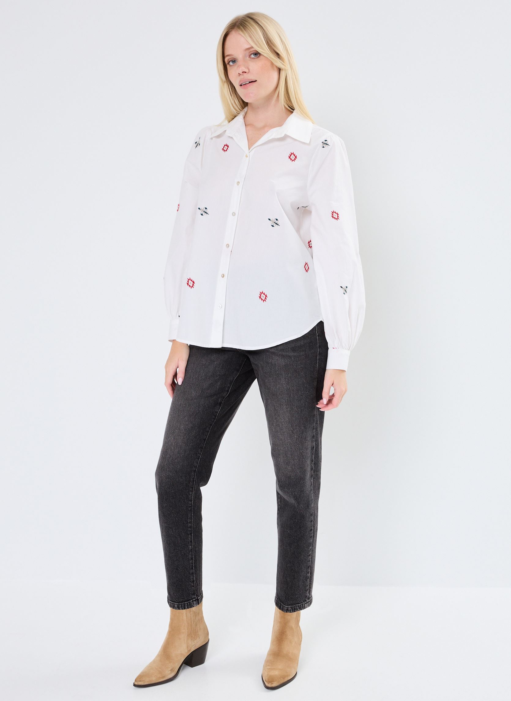 Chemises manches longues BYICIA SHIRT - femme bleu B-Young Chemises manches longues BYICIA SHIRT - femme bleu Sea Moss Mix