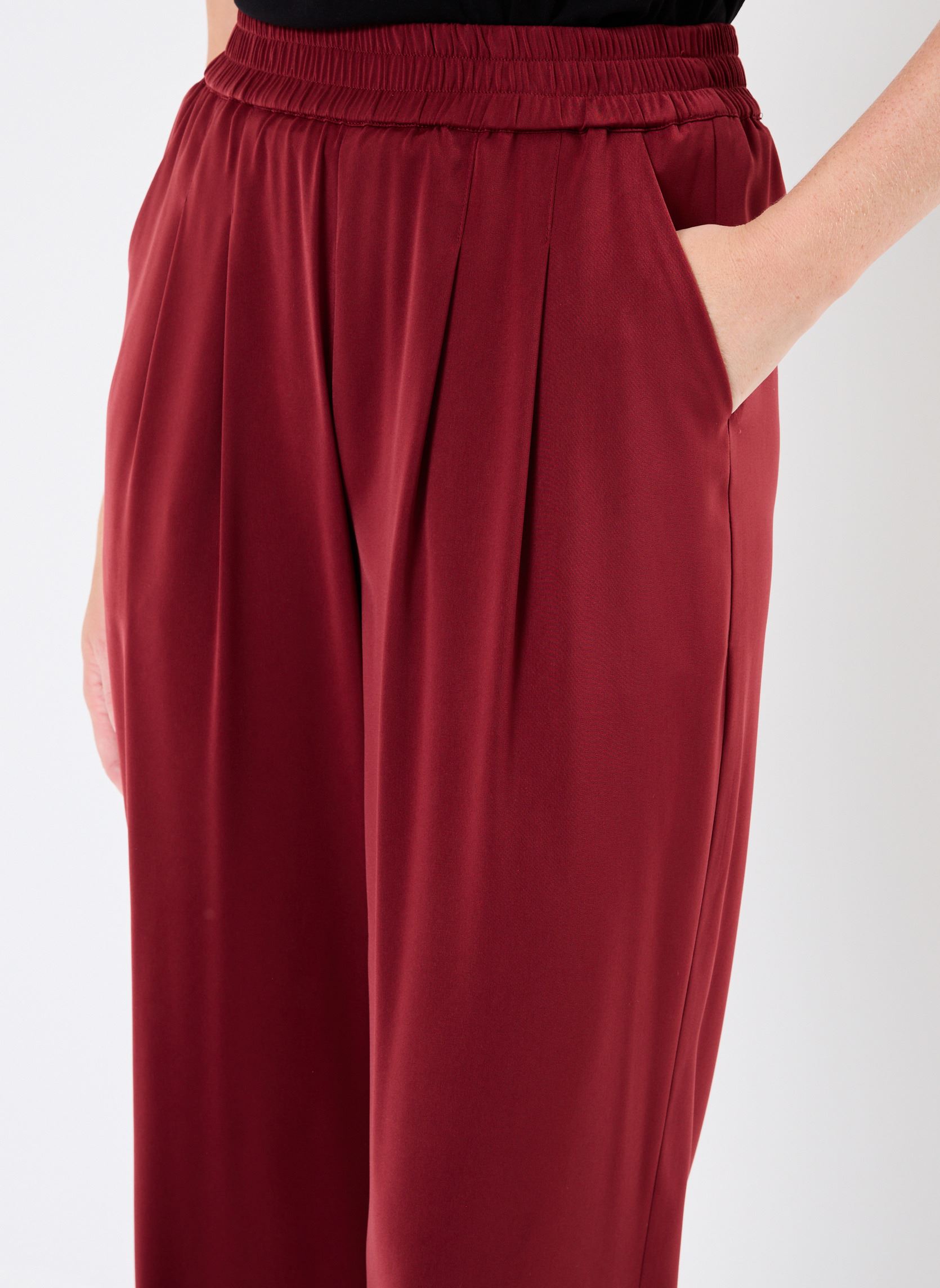 Pantalons droit BYIDONA PANTS - femme bordeaux B-Young Pantalons droit BYIDONA PANTS - femme bordeaux Pomegranate