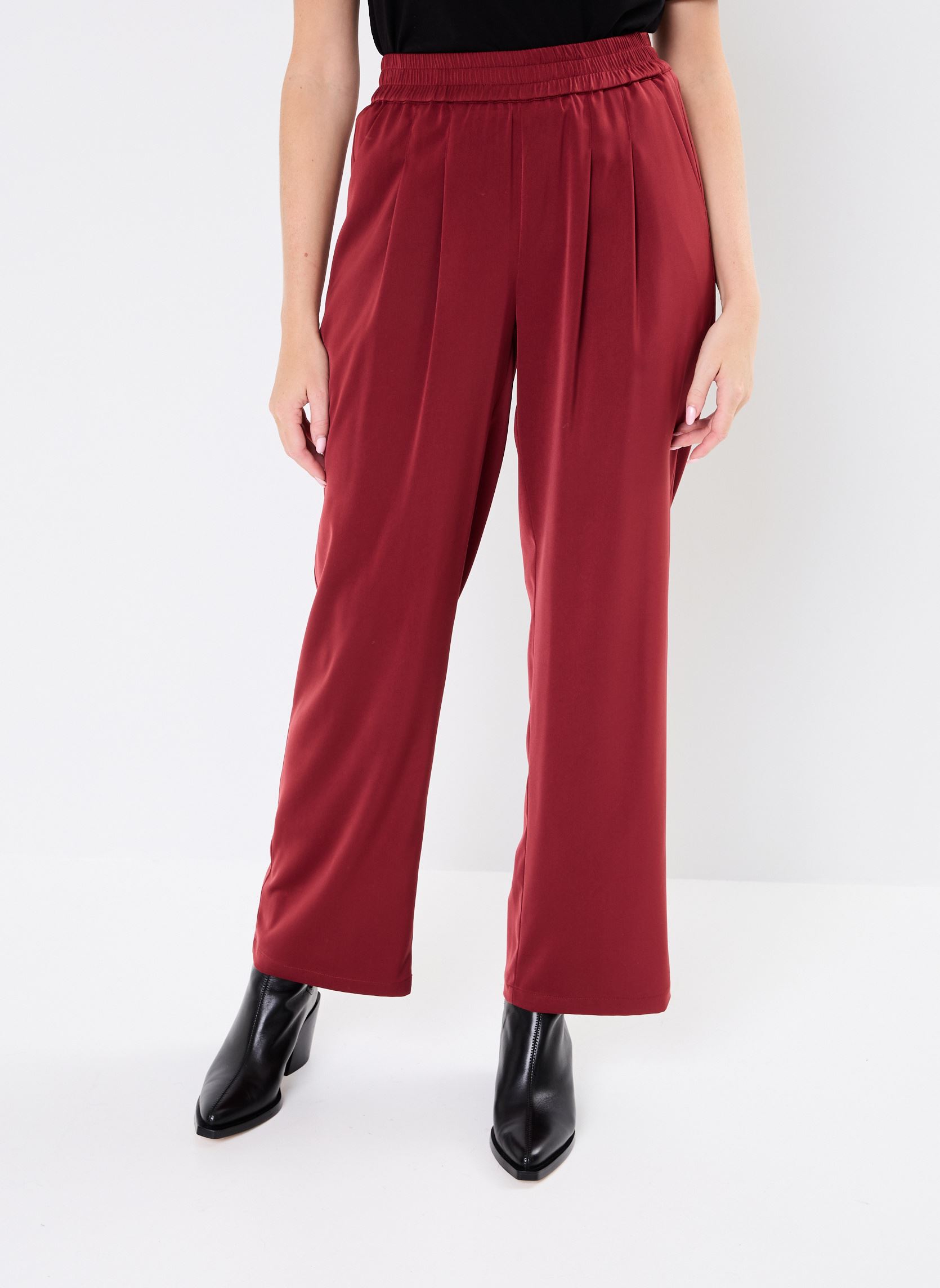 Pantalons droit BYIDONA PANTS - femme bordeaux B-Young Pantalons droit BYIDONA PANTS - femme bordeaux Pomegranate