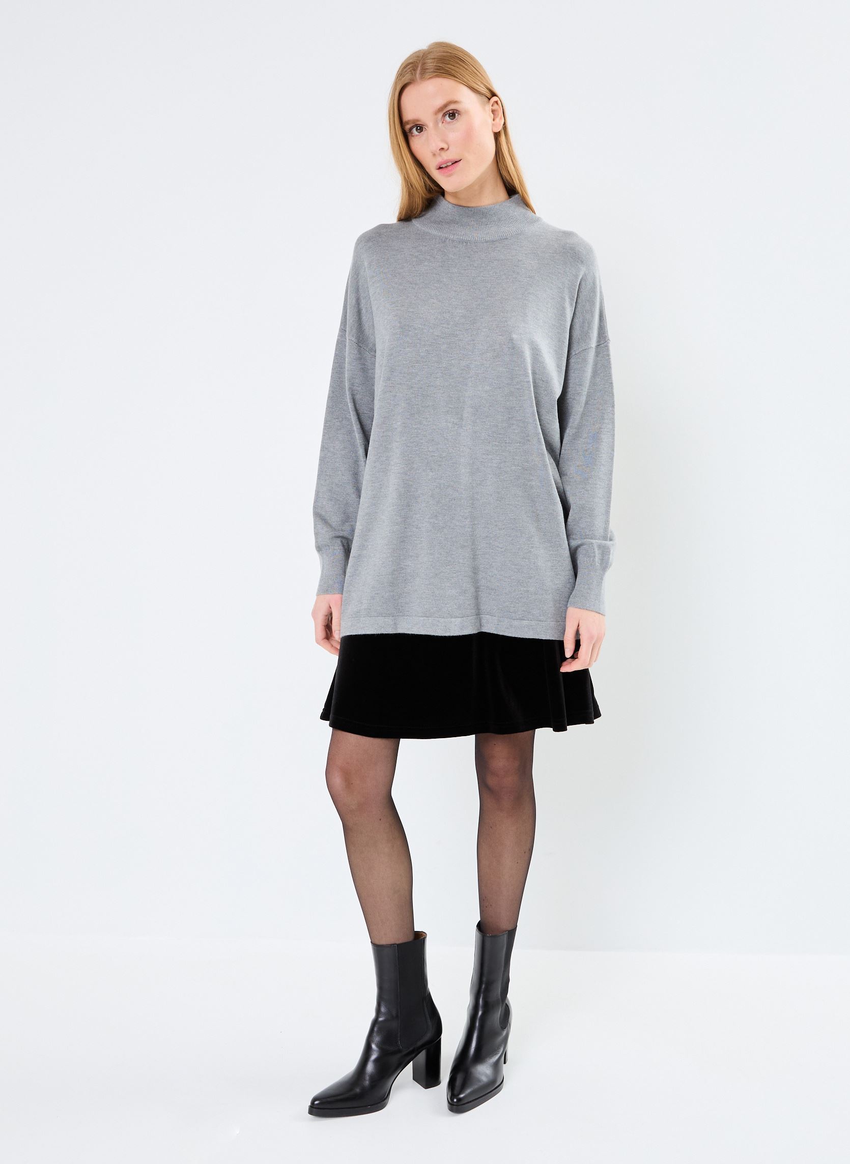 Pulls BYMMORLA LOOSE TURTLENECK - femme gris B-Young Pulls BYMMORLA LOOSE TURTLENECK - femme gris Mid Grey Melange