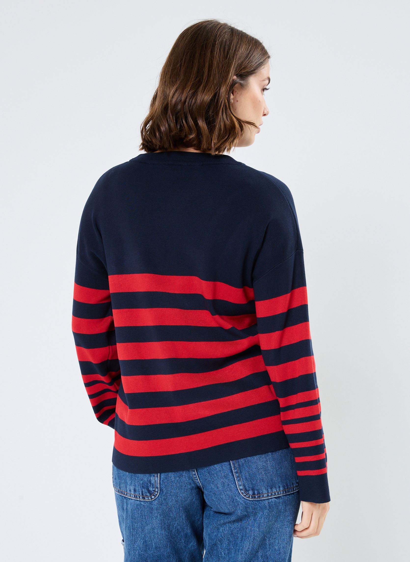 Pullover BYMMORLA WIDE SLEEVE JUMPER - damen blau B-Young Pullover BYMMORLA WIDE SLEEVE JUMPER - damen blau Navy Blazer Mix