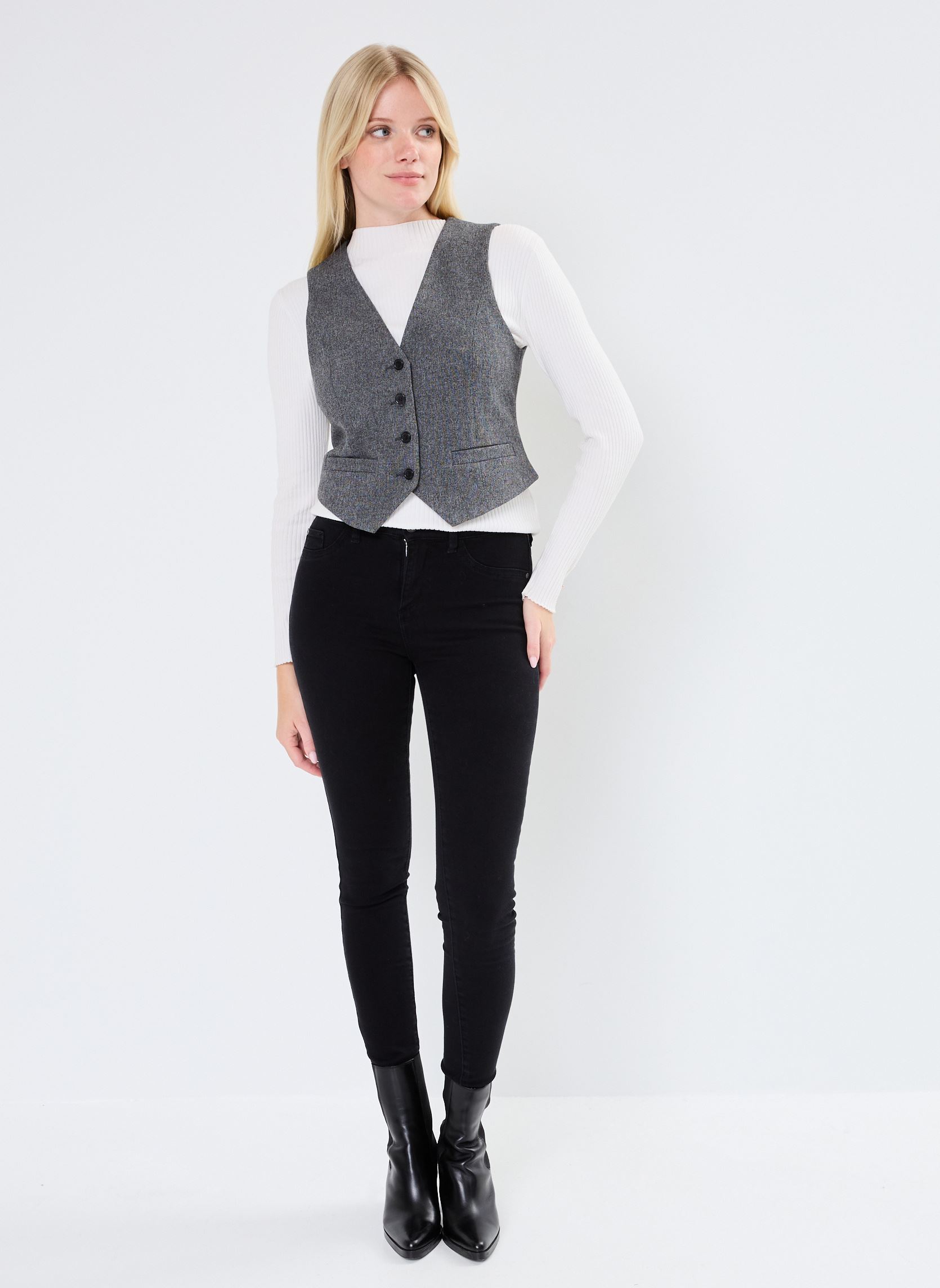 Gilet BYETONA WAISTCOAT - donna grigio B-Young Gilet BYETONA WAISTCOAT - donna grigio Mid Grey Melange