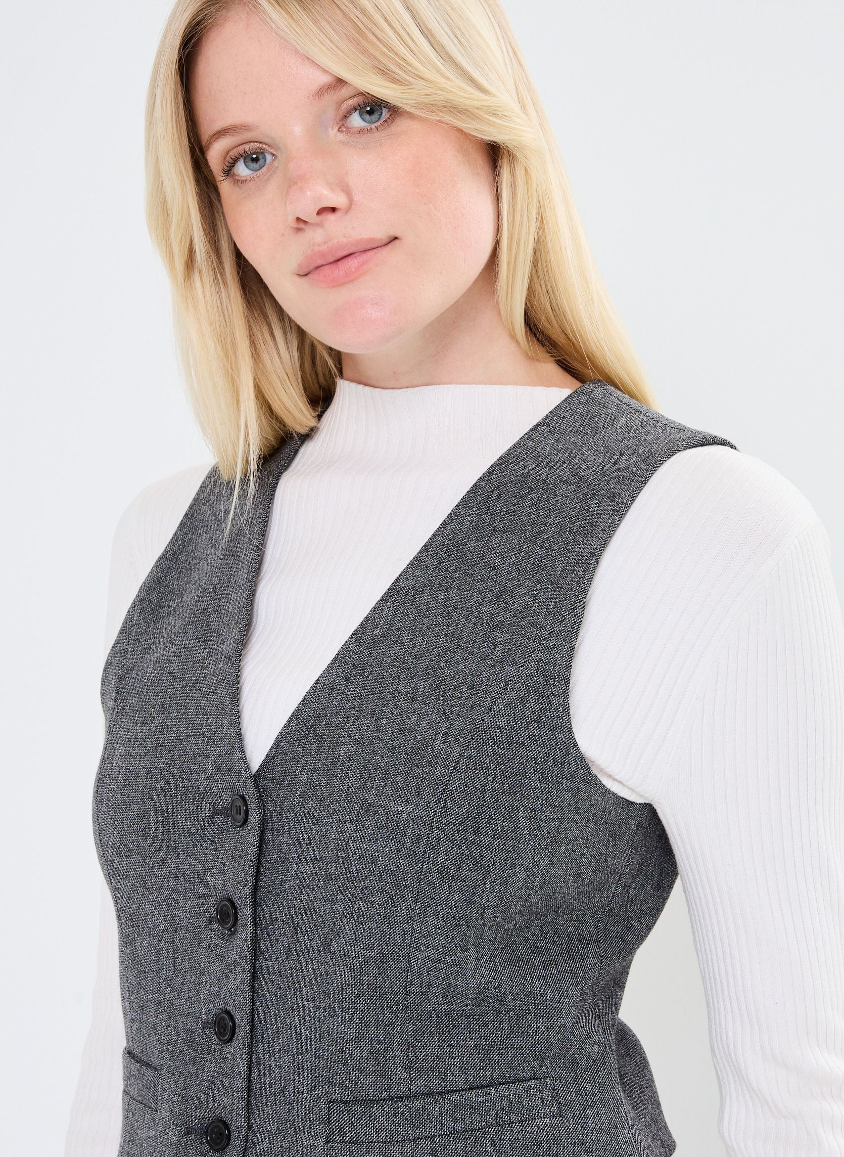 Gilet BYETONA WAISTCOAT - donna grigio B-Young Gilet BYETONA WAISTCOAT - donna grigio Mid Grey Melange