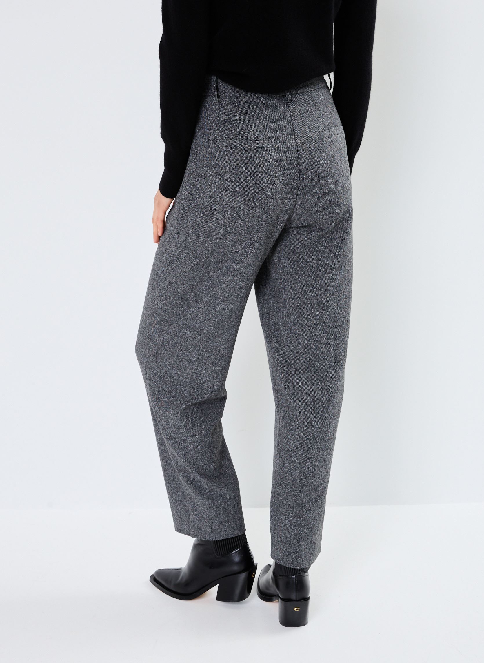 Pantalones rectos BYETONA PANTS - mujer gris B-Young Pantalones rectos BYETONA PANTS - mujer gris Mid Grey Melange