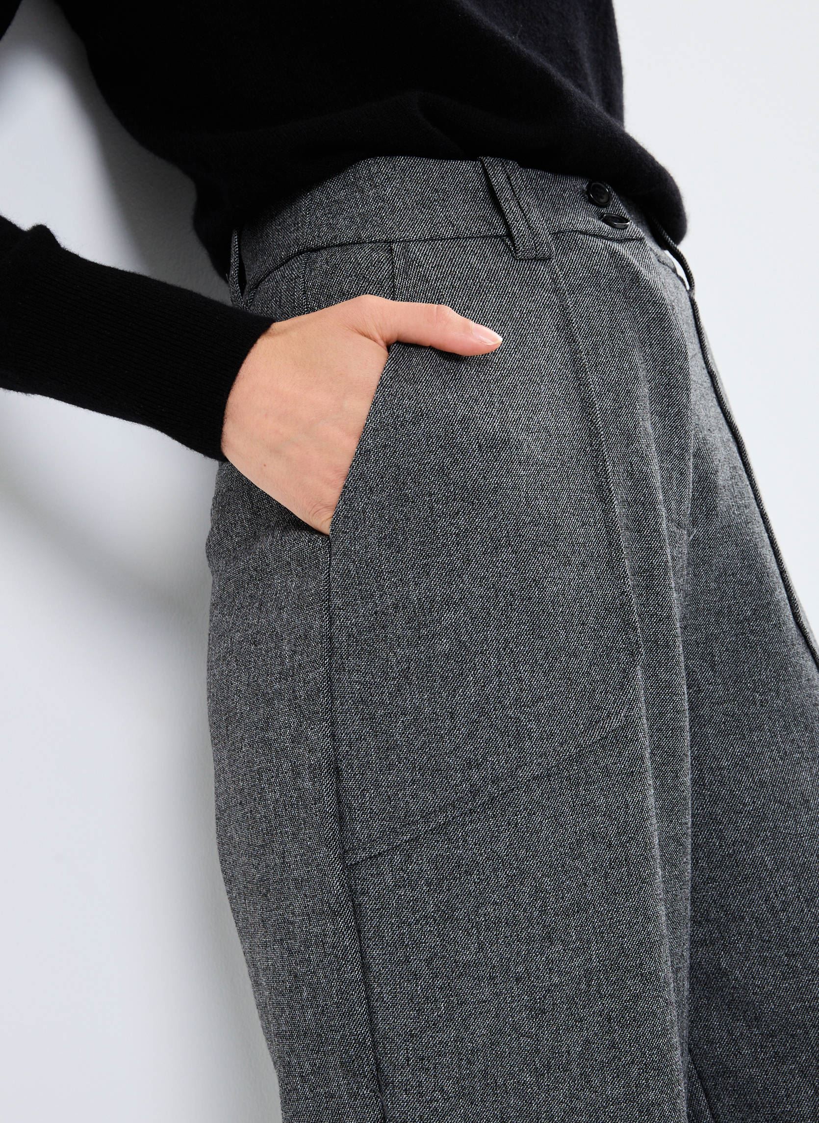 Pantalones rectos BYETONA PANTS - mujer gris B-Young Pantalones rectos BYETONA PANTS - mujer gris Mid Grey Melange