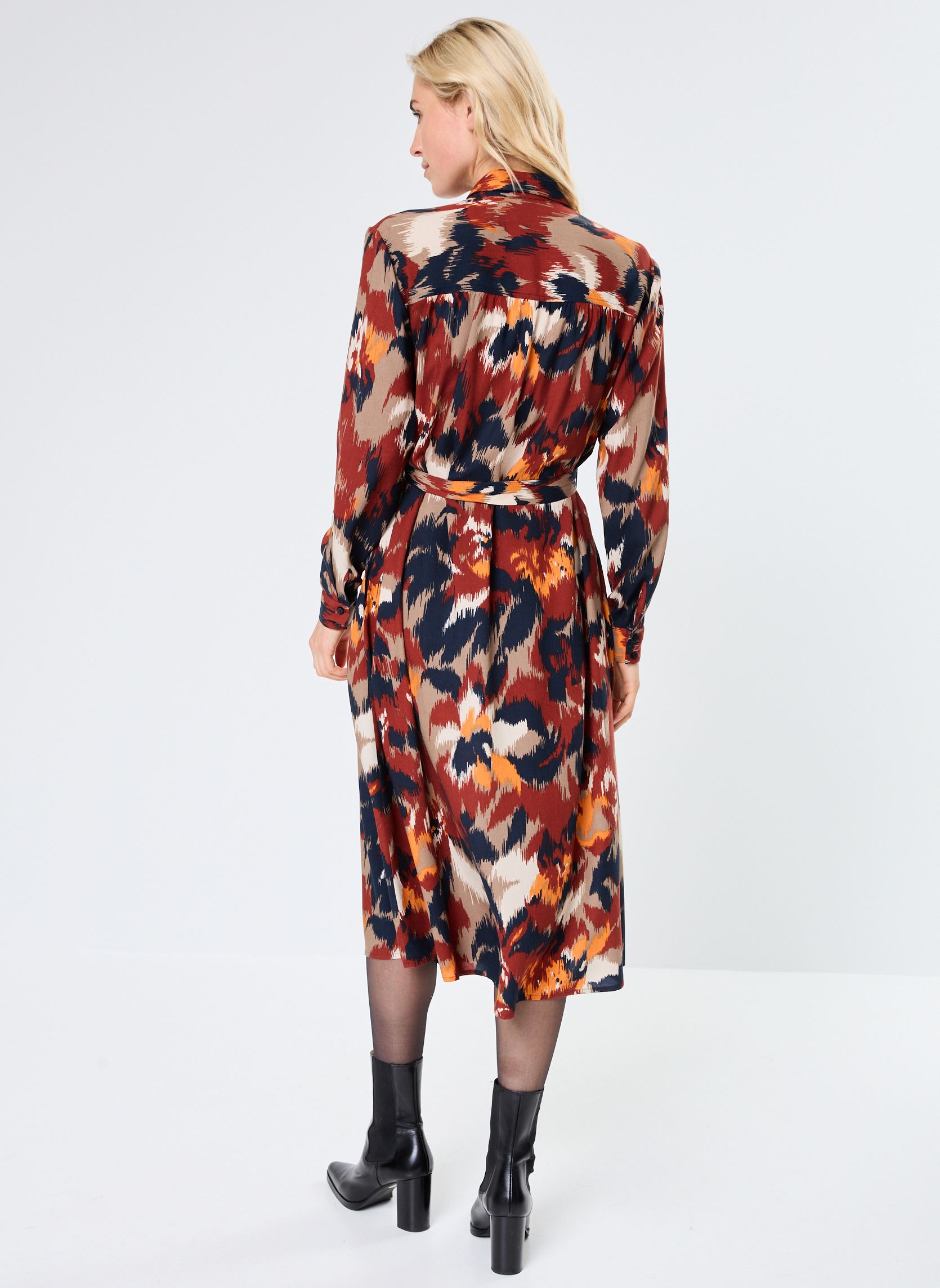 Robes longues BYJOSA SHIRT DRESS 4 - femme orange B-Young Robes longues BYJOSA SHIRT DRESS 4 - femme orange HARVEST PUMPKIN FLOWER MIX