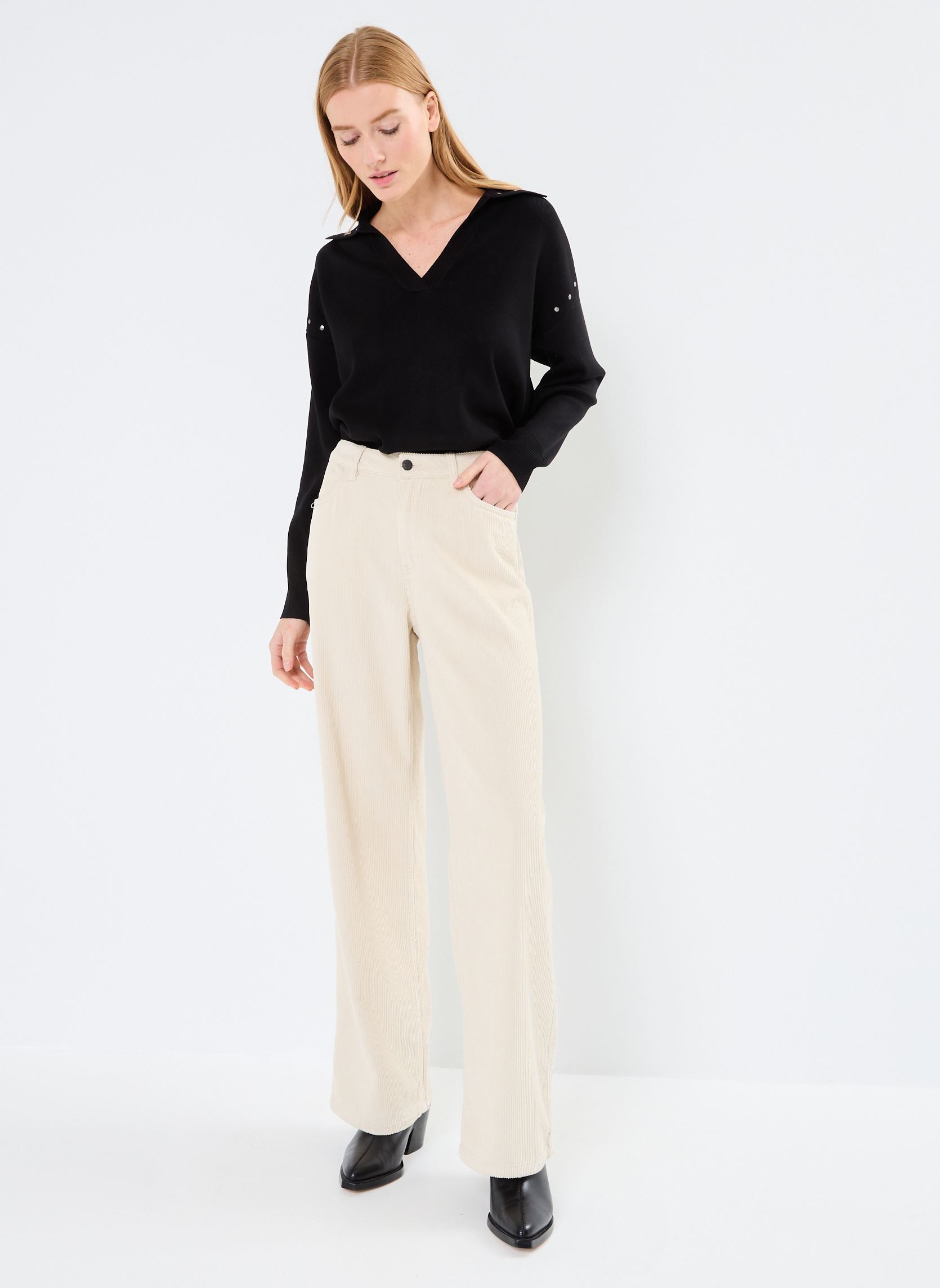 Pantaloni larghi BYDANNA PANTS - donna beige B-Young Pantaloni larghi BYDANNA PANTS - donna beige Birch