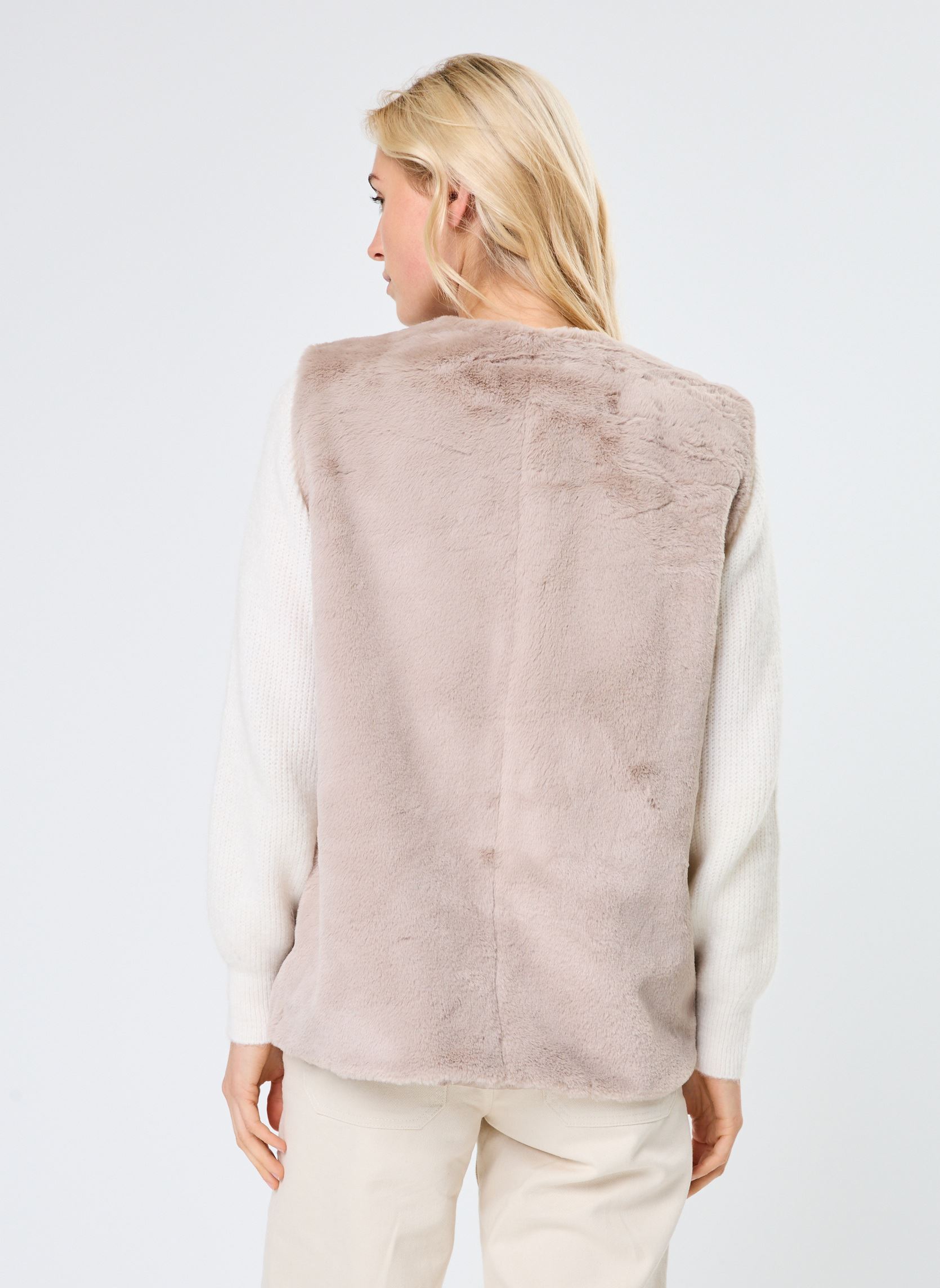 Vestes fourrure BYCALINO WAISTCOAT - femme beige B-Young Vestes fourrure BYCALINO WAISTCOAT - femme beige String