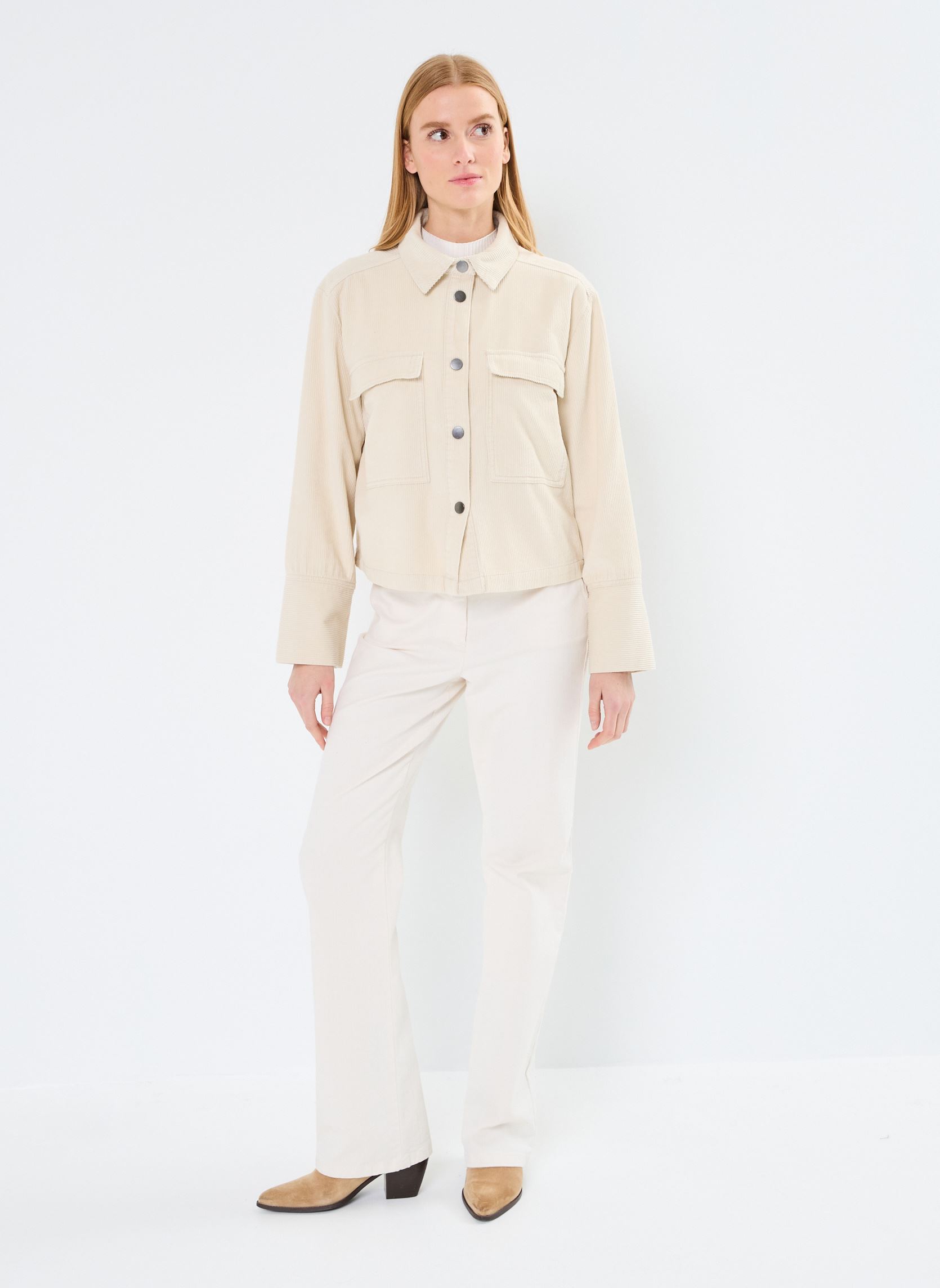 Langarm-Hemden BYDANNA SHIRT 3 - damen beige B-Young Langarm-Hemden BYDANNA SHIRT 3 - damen beige Birch