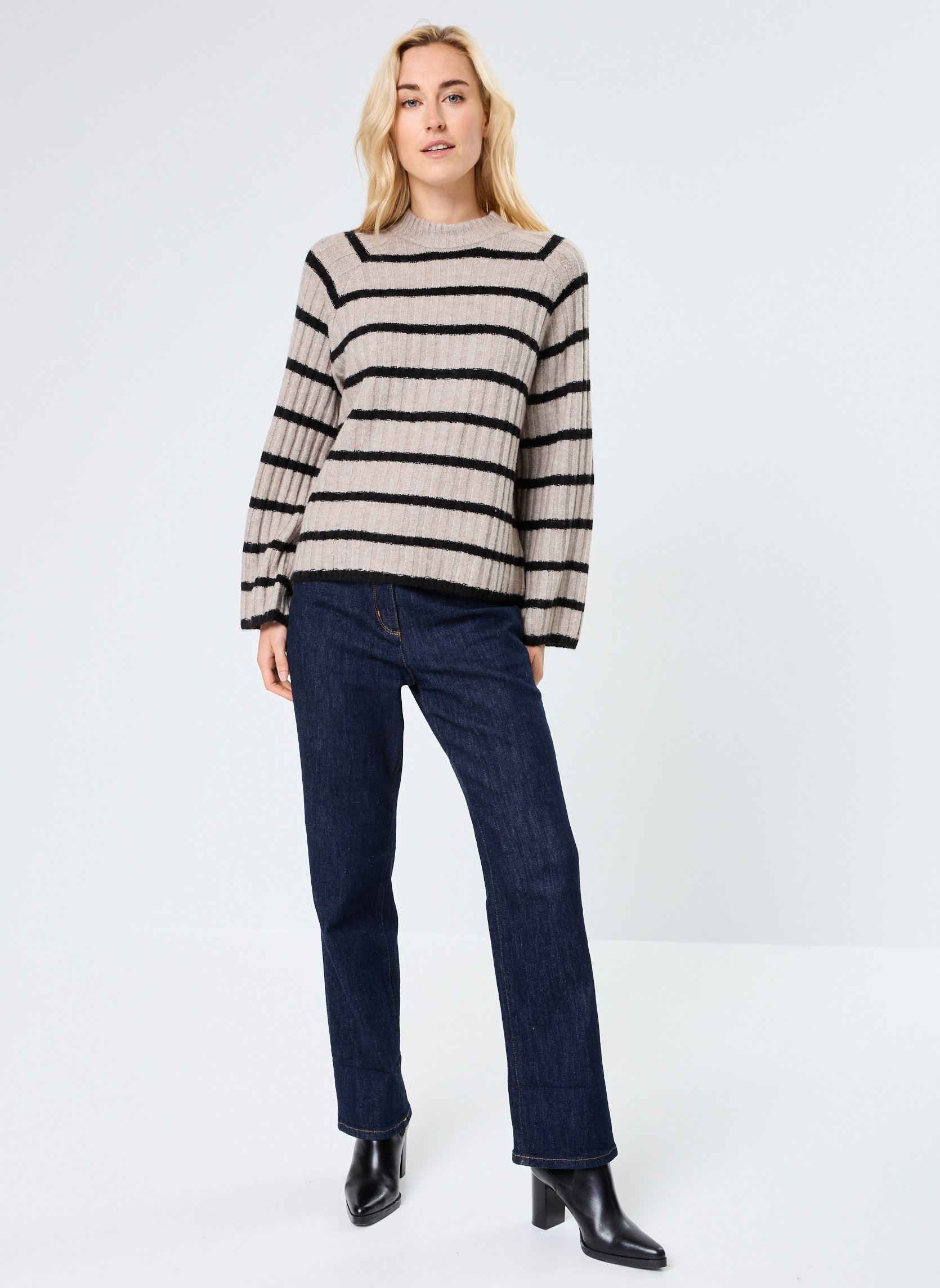 Pulls BYMARIANNE JUMPER - femme beige B-Young Pulls BYMARIANNE JUMPER - femme beige String Mix
