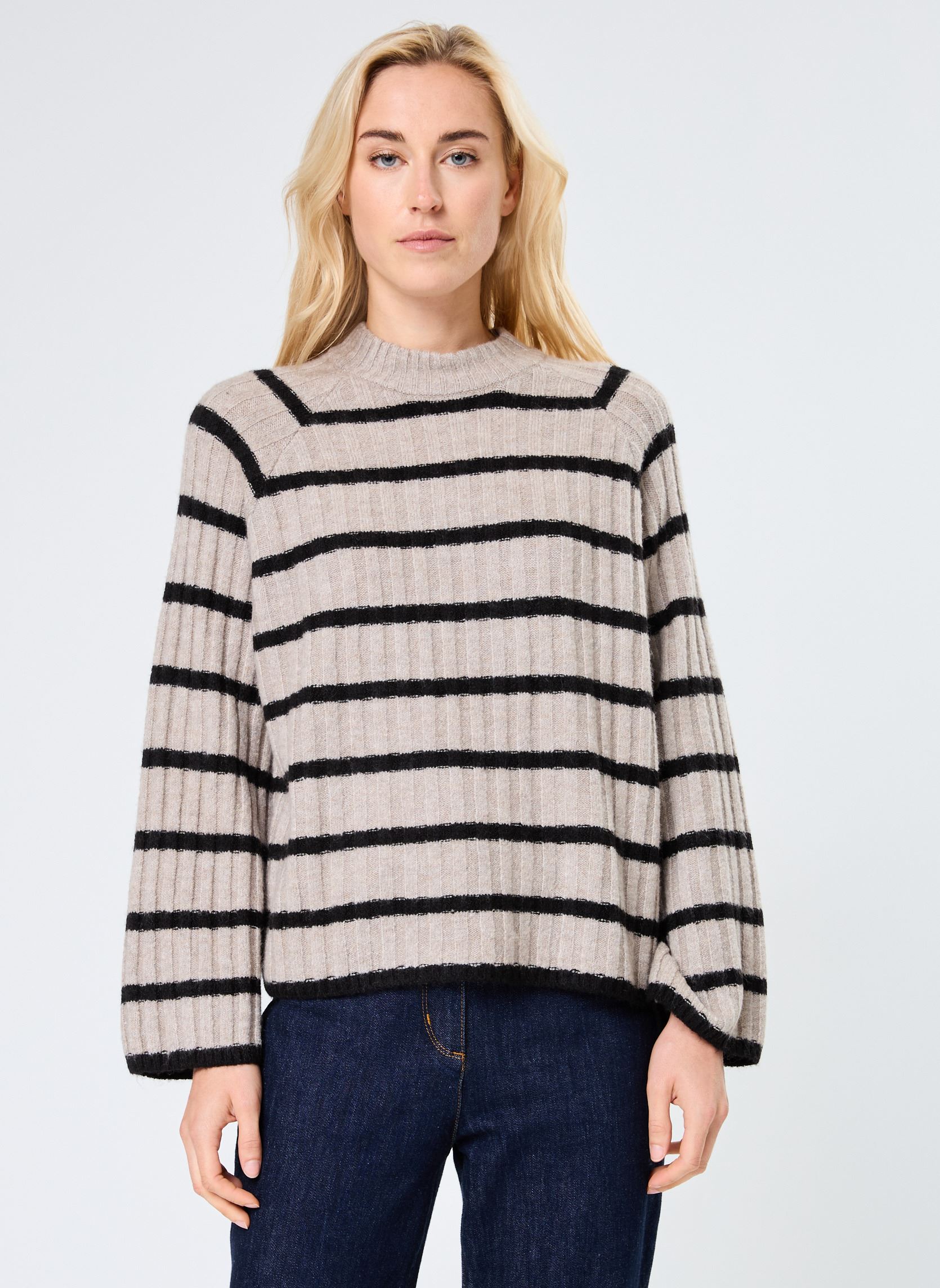 Pulls BYMARIANNE JUMPER - femme beige B-Young Pulls BYMARIANNE JUMPER - femme beige String Mix